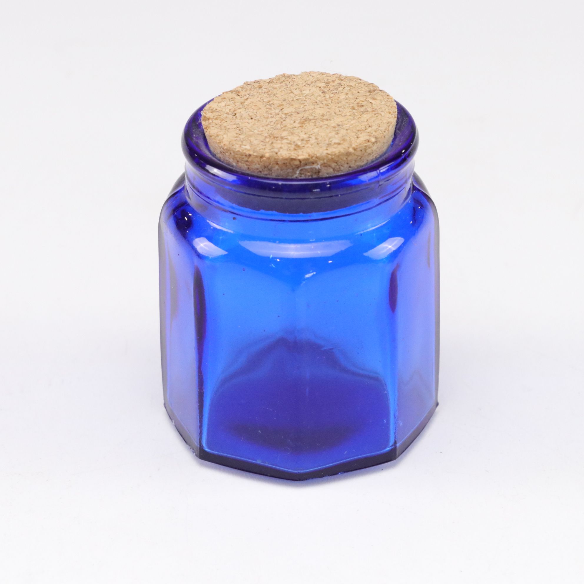 Arcoroc Cobalt Etched Glass "Running Wolf" Mugs with Blown Glass Lantern & Jar