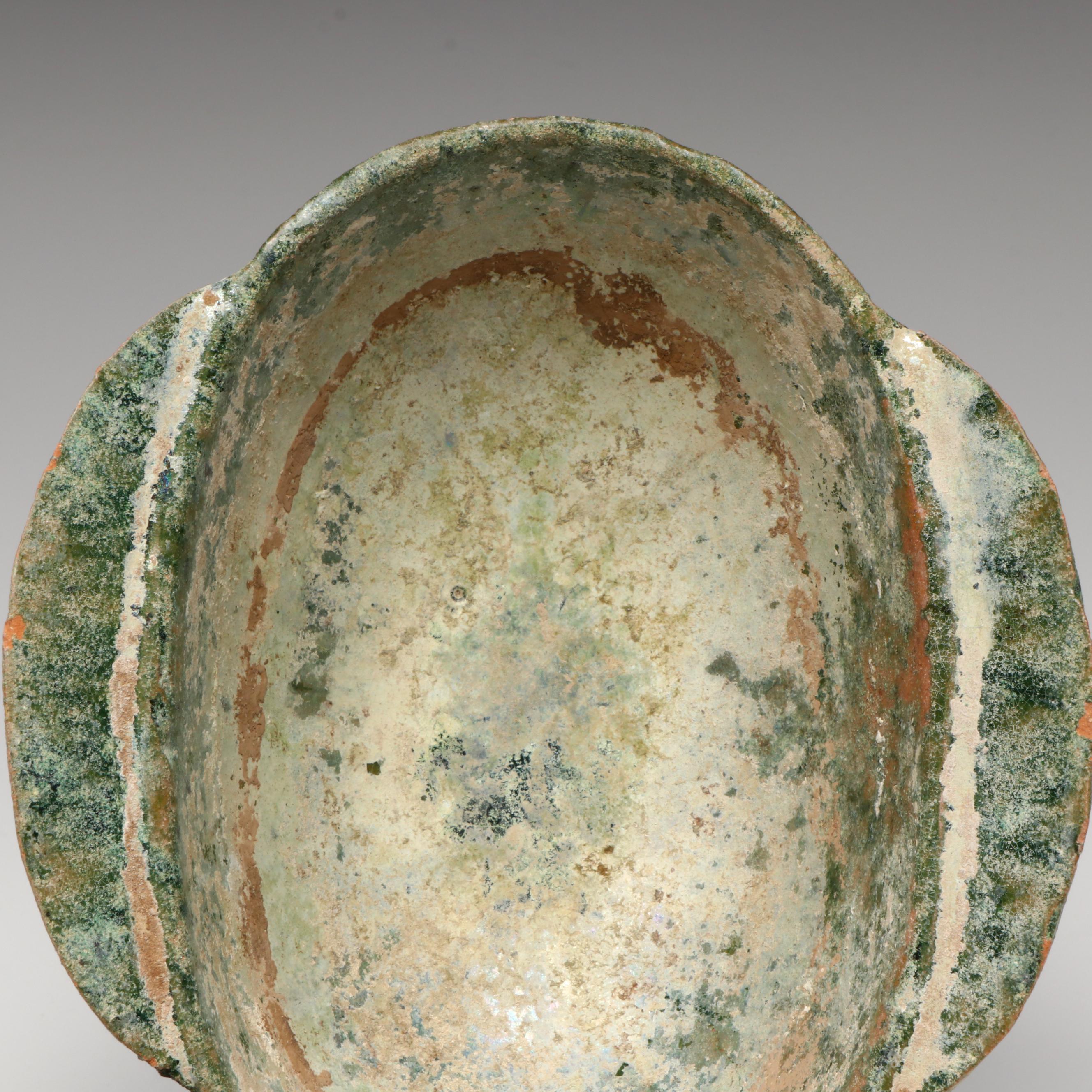 Chinese Han Dynasty Green-Glazed Erbei Ear Cup