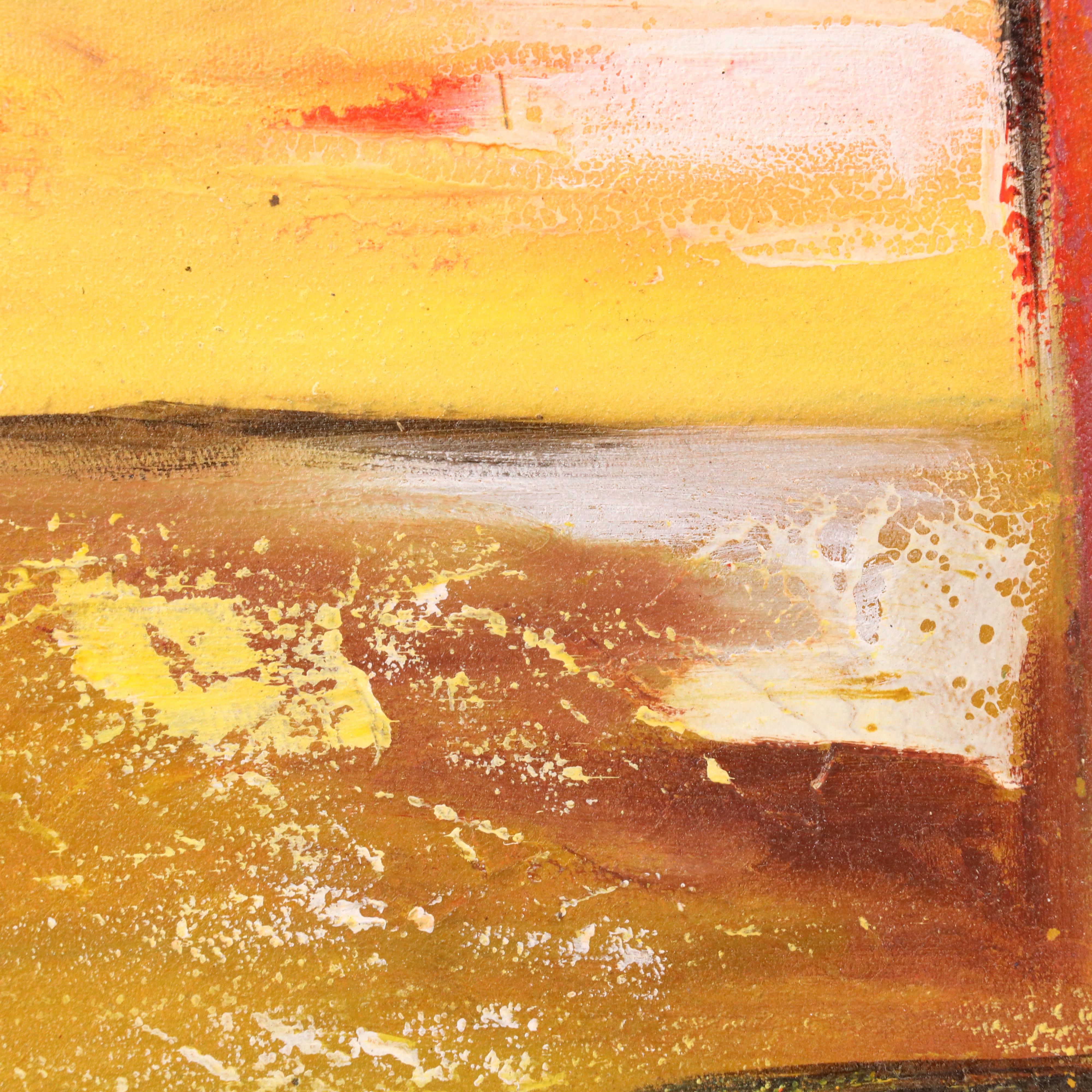 Bayo Ogundele Stylized Residential Landscape Oil Painting "Modern House 1," 2025