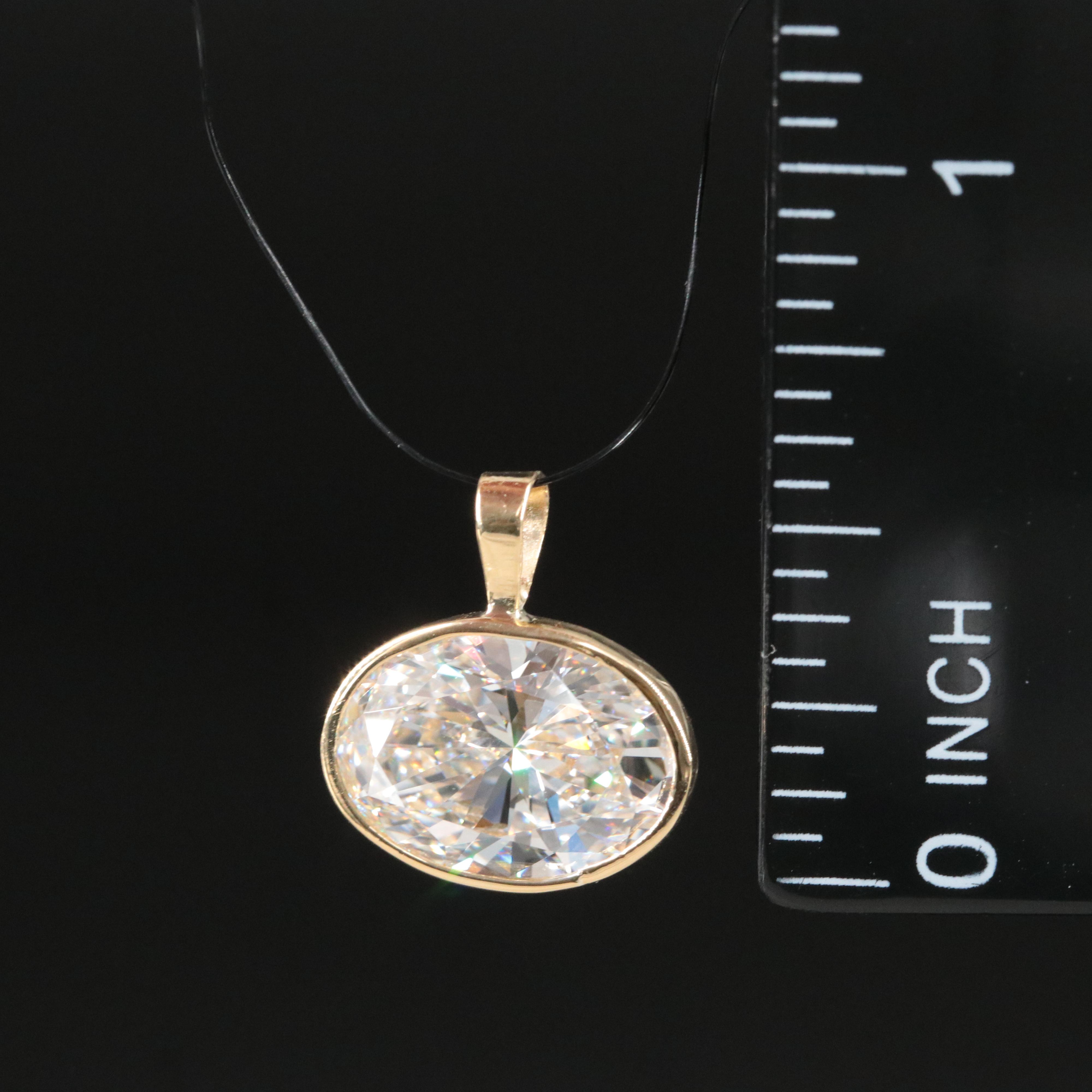 18K 4.04 CT Lab Grown Diamond Pendant with IGI Report
