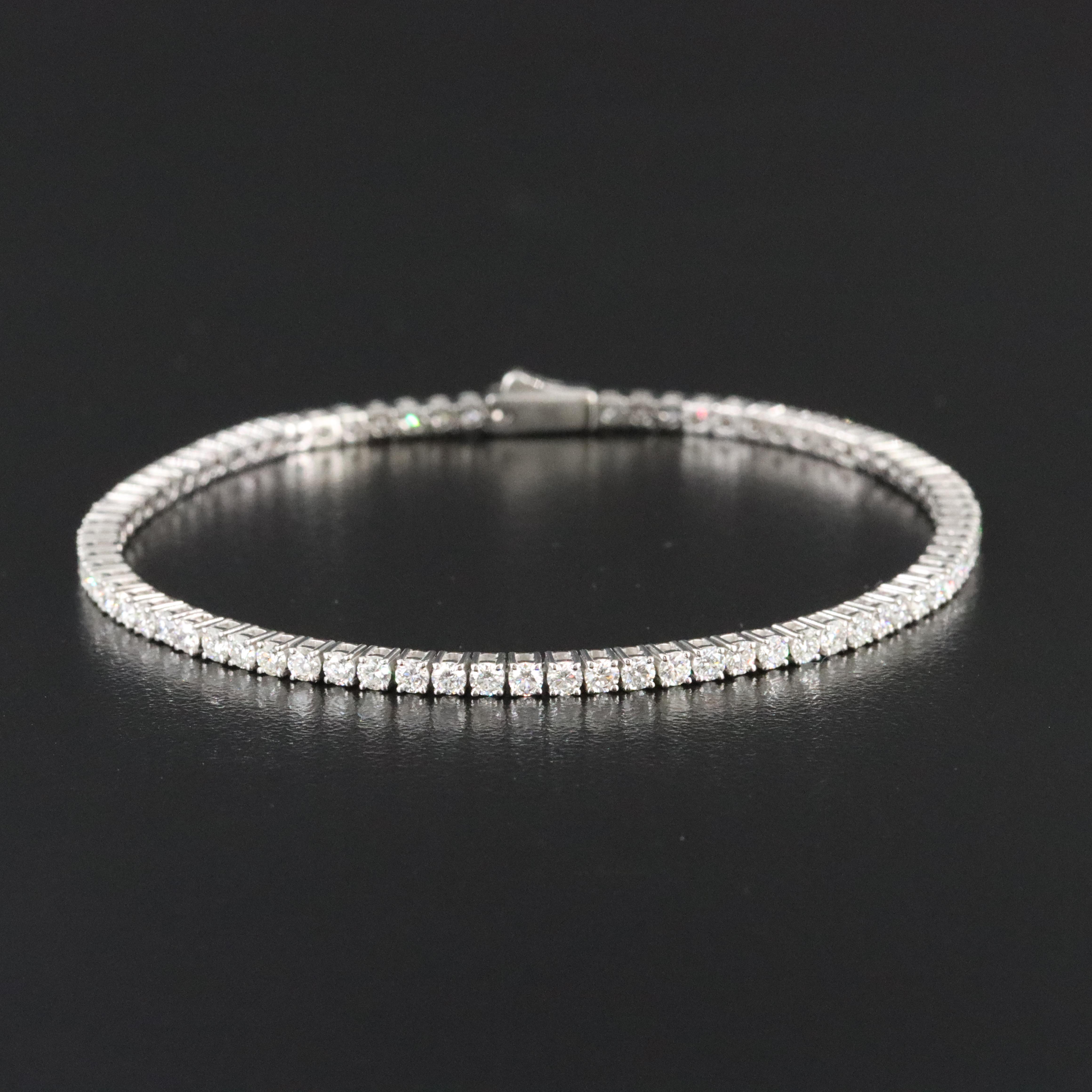 Platinum 3.56 CTW Diamond Line Bracelet