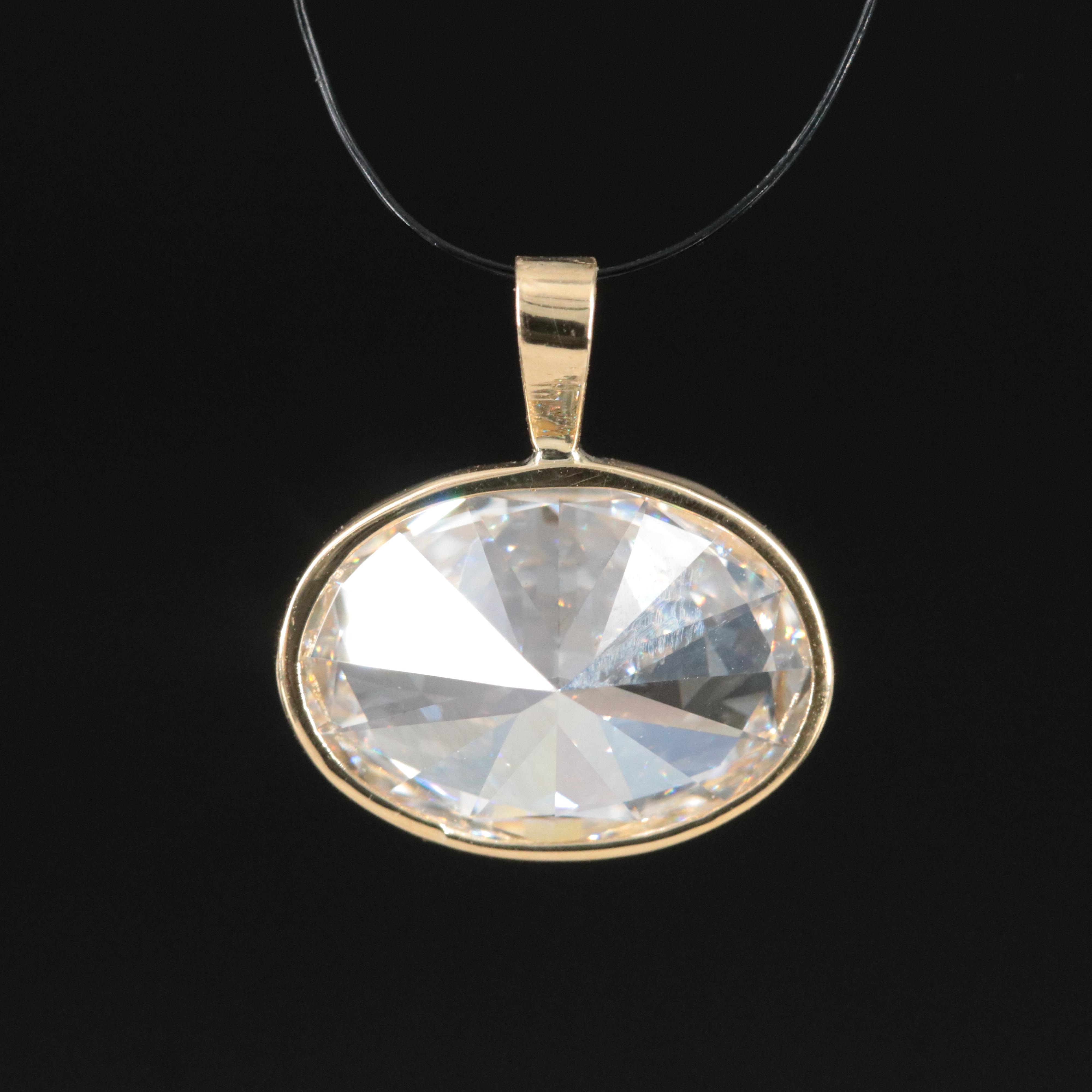 18K 4.04 CT Lab Grown Diamond Pendant with IGI Report
