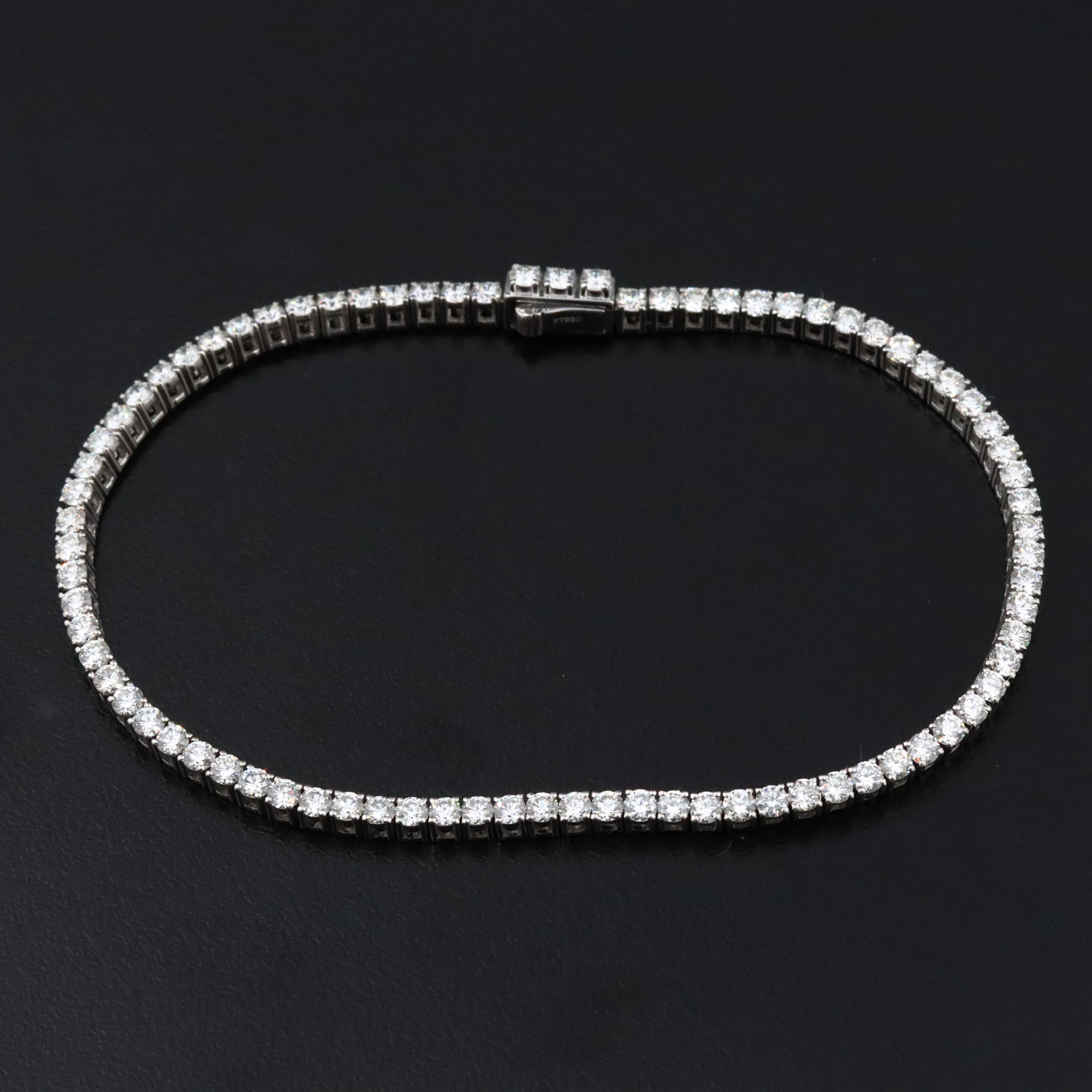 Platinum 3.56 CTW Diamond Line Bracelet
