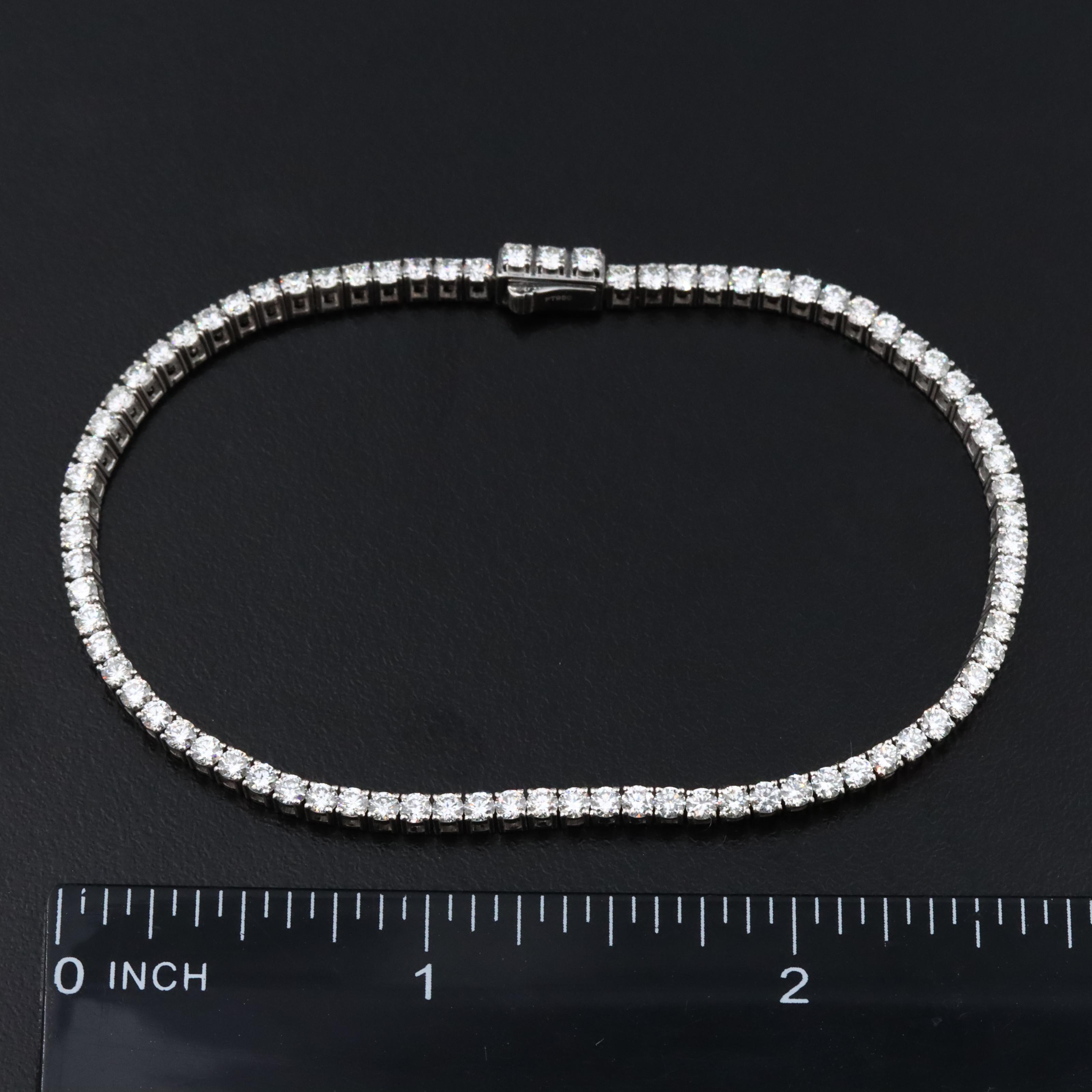 Platinum 3.56 CTW Diamond Line Bracelet