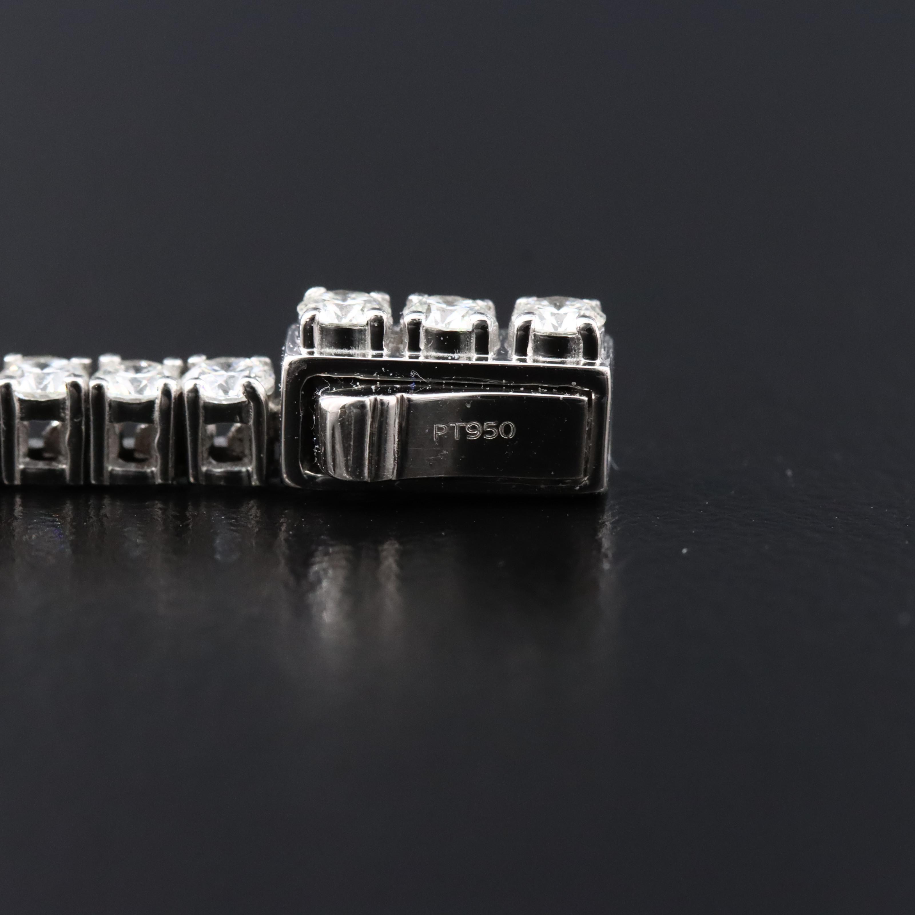 Platinum 3.56 CTW Diamond Line Bracelet