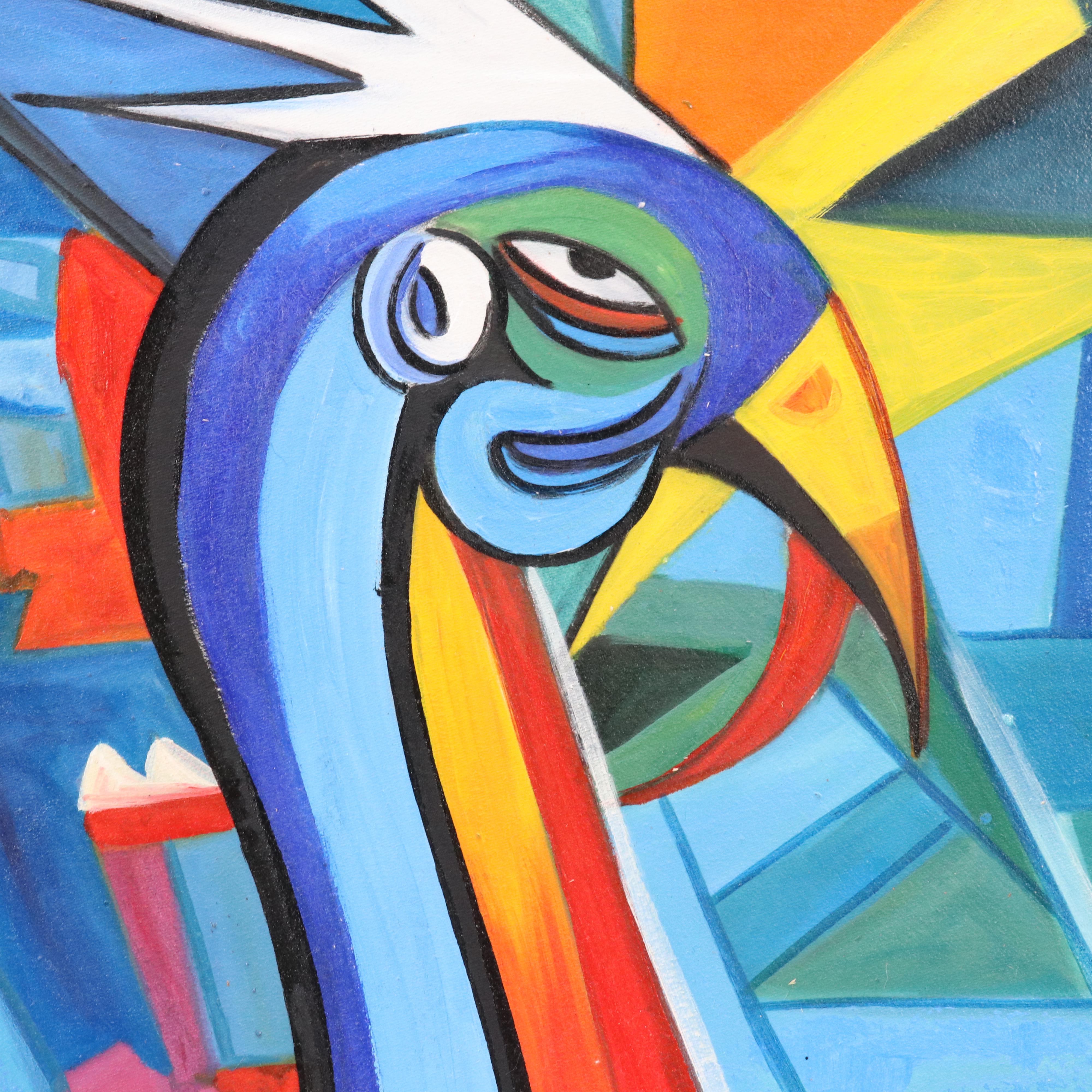 Bayo Ogundele Stylized Oil Painting "Strange Bird," 2025