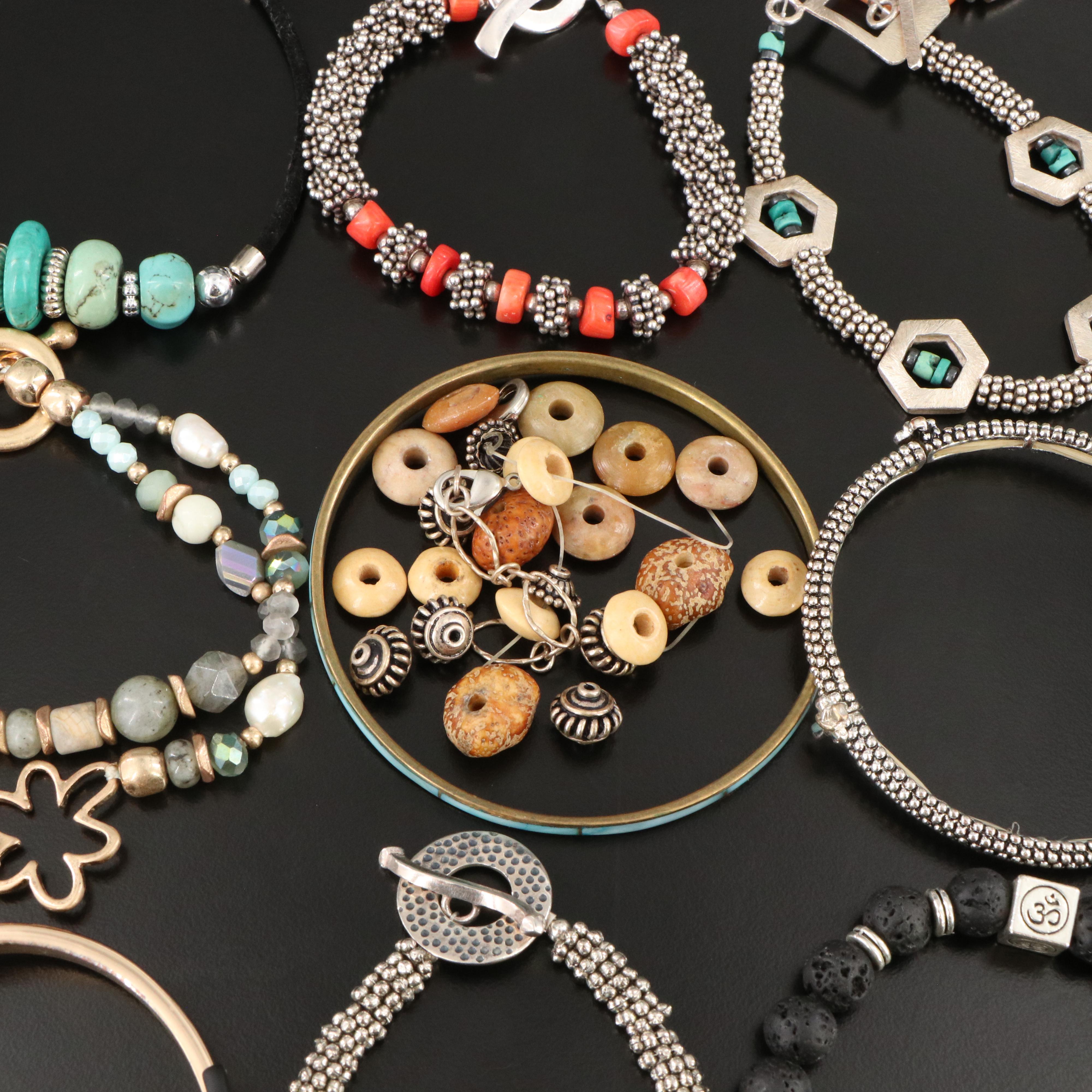 Bracelet Collection Featuring Sterling, Labradorite and Pearl