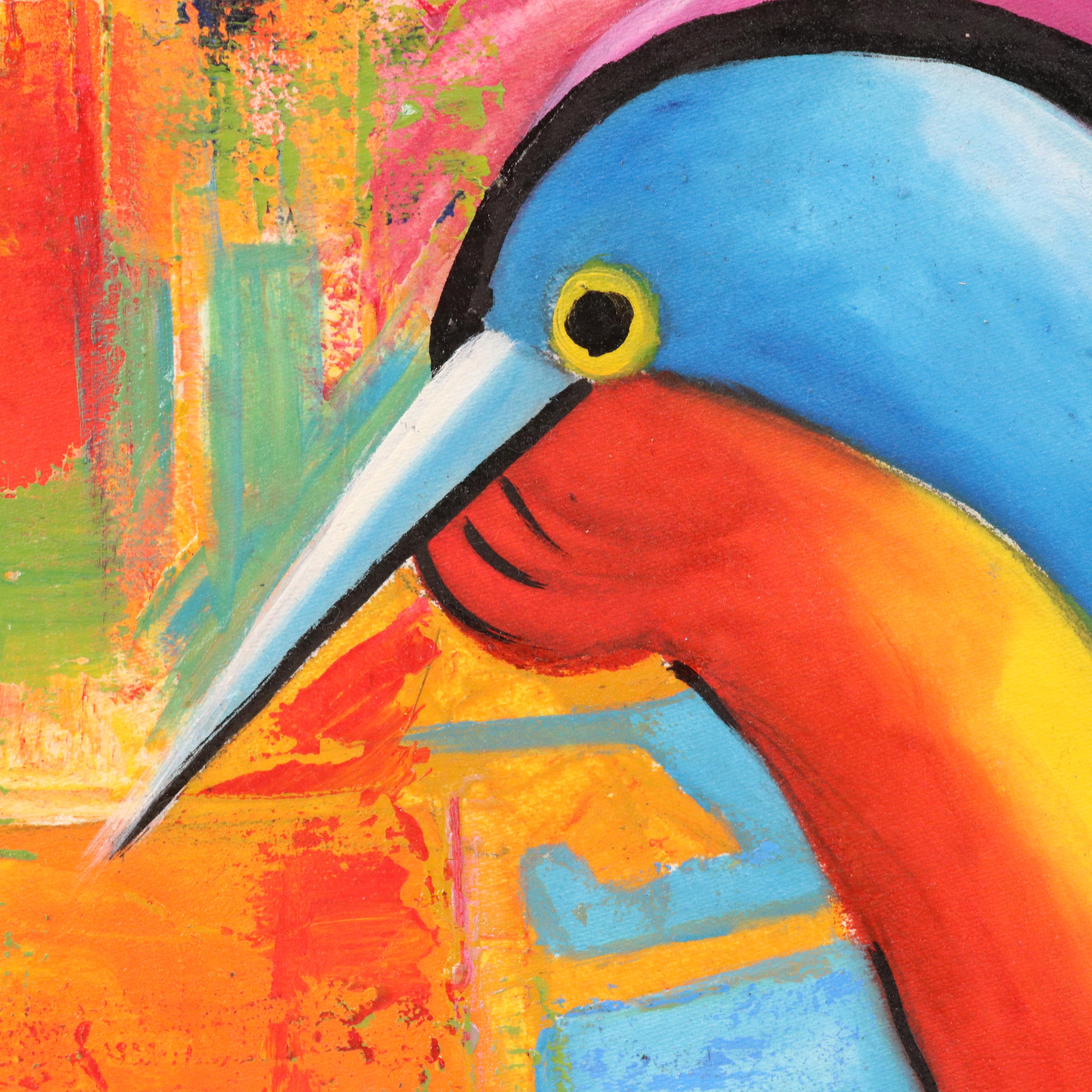 Bayo Ogundele Stylized Oil Painting "Bird's," 2025