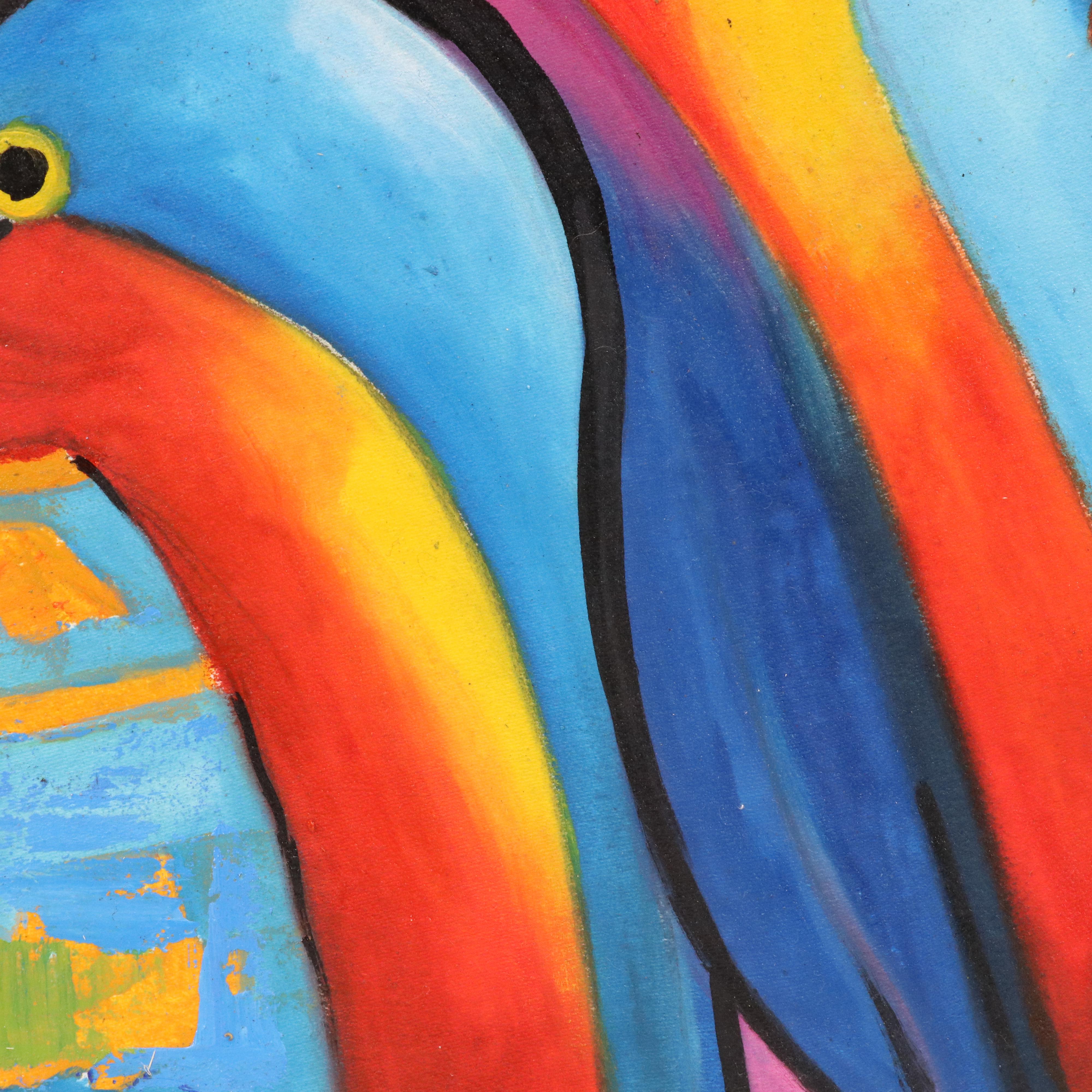 Bayo Ogundele Stylized Oil Painting "Bird's," 2025