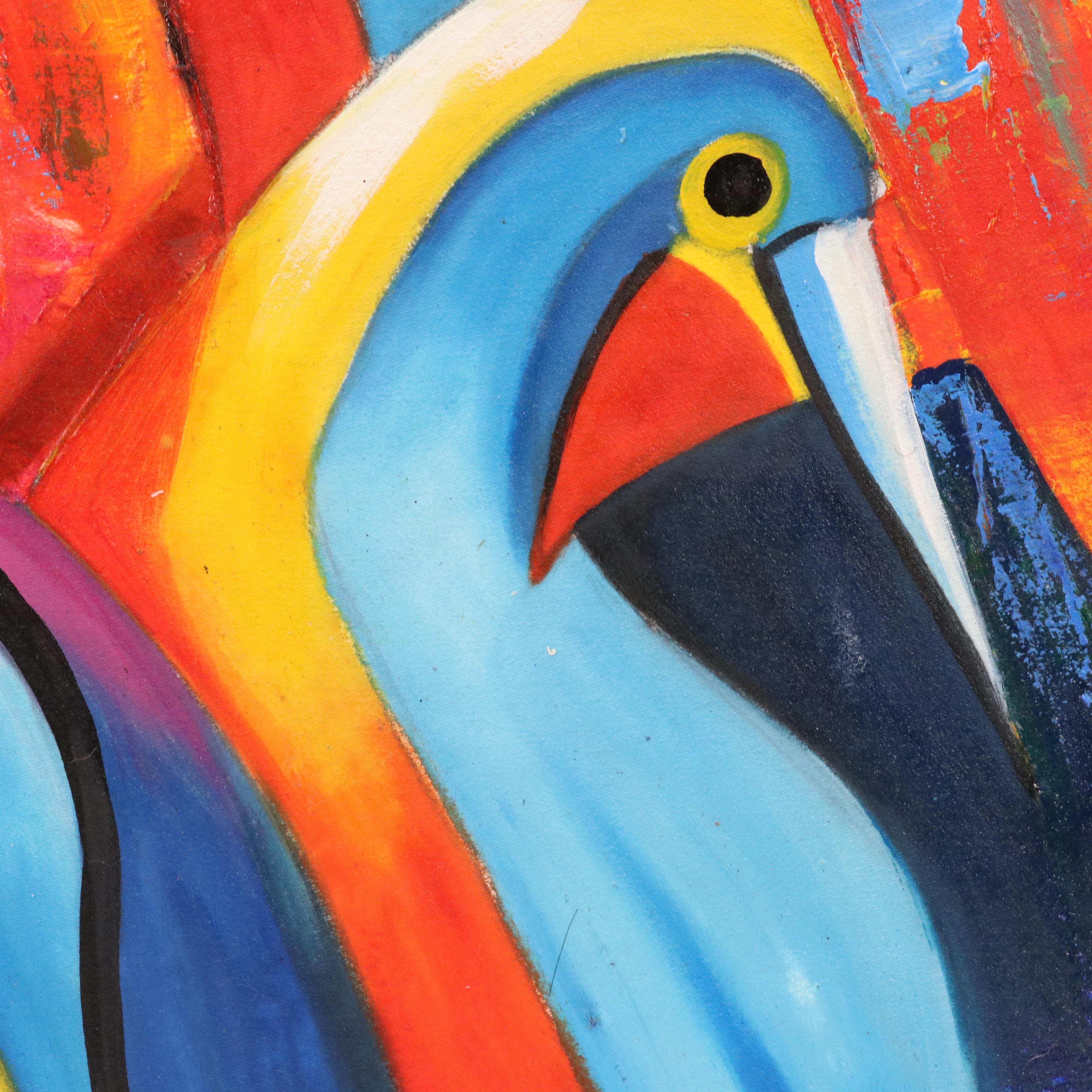 Bayo Ogundele Stylized Oil Painting "Bird's," 2025