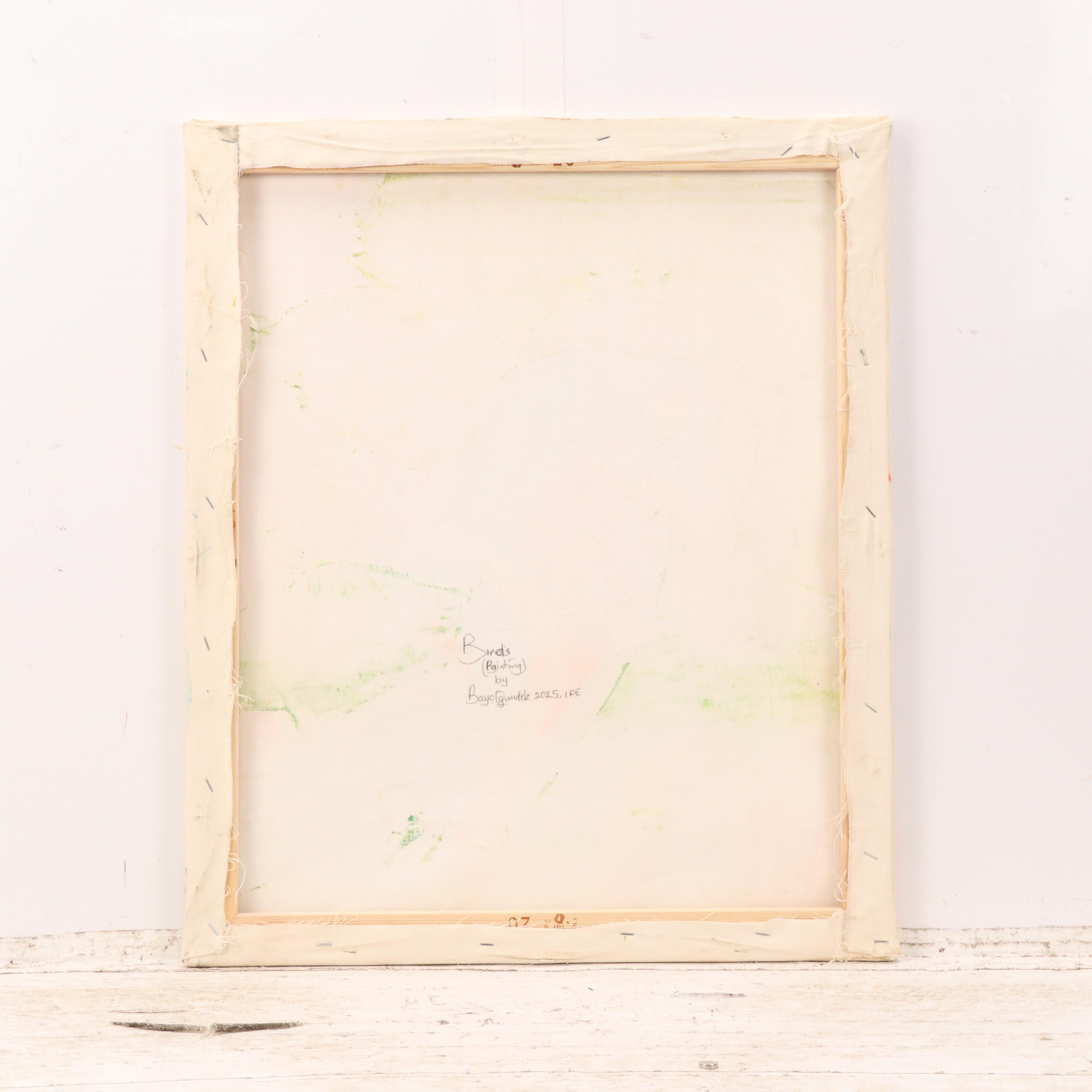 Bayo Ogundele Stylized Oil Painting "Bird's," 2025