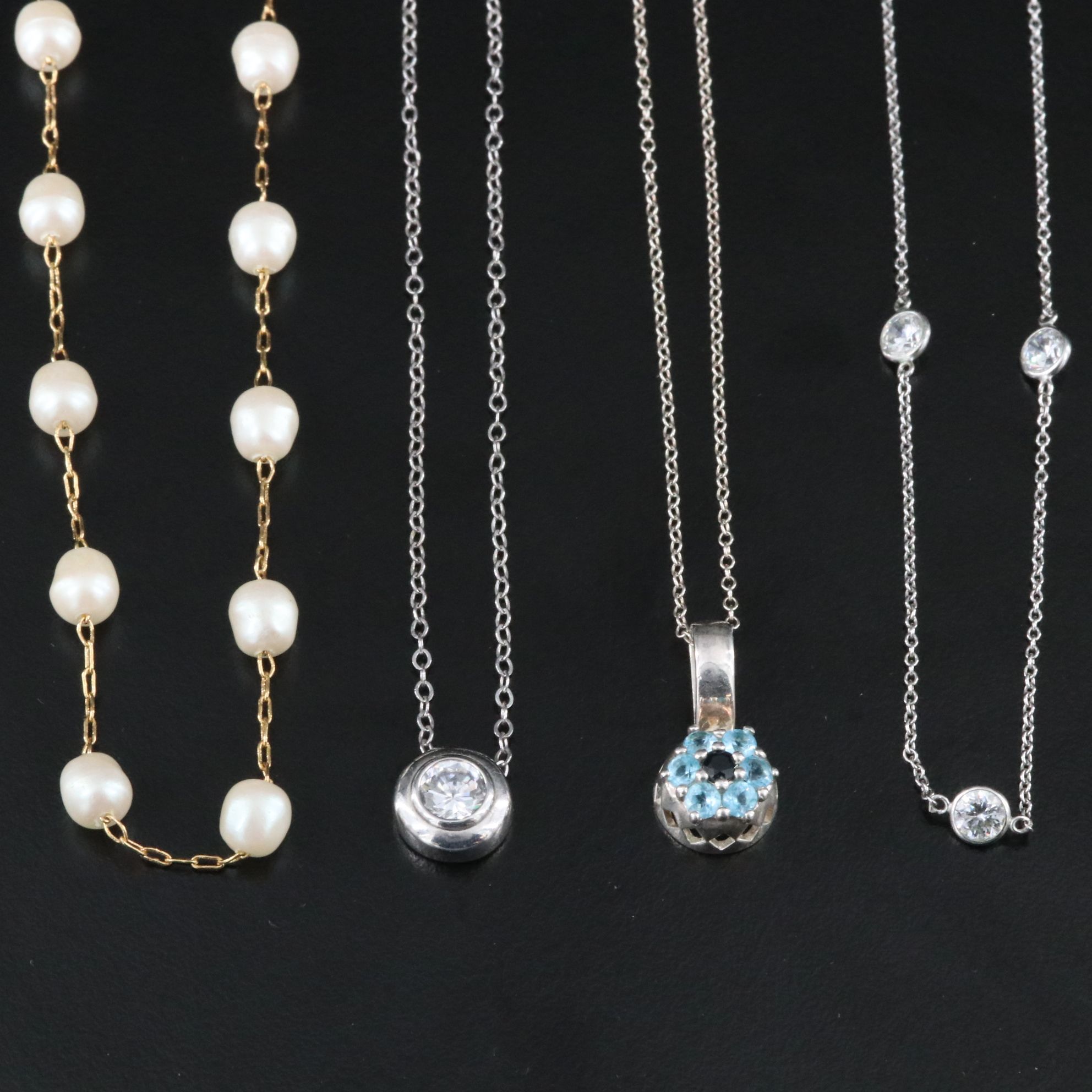 Necklace Collection Featuring Sterling, CZ and Topaz