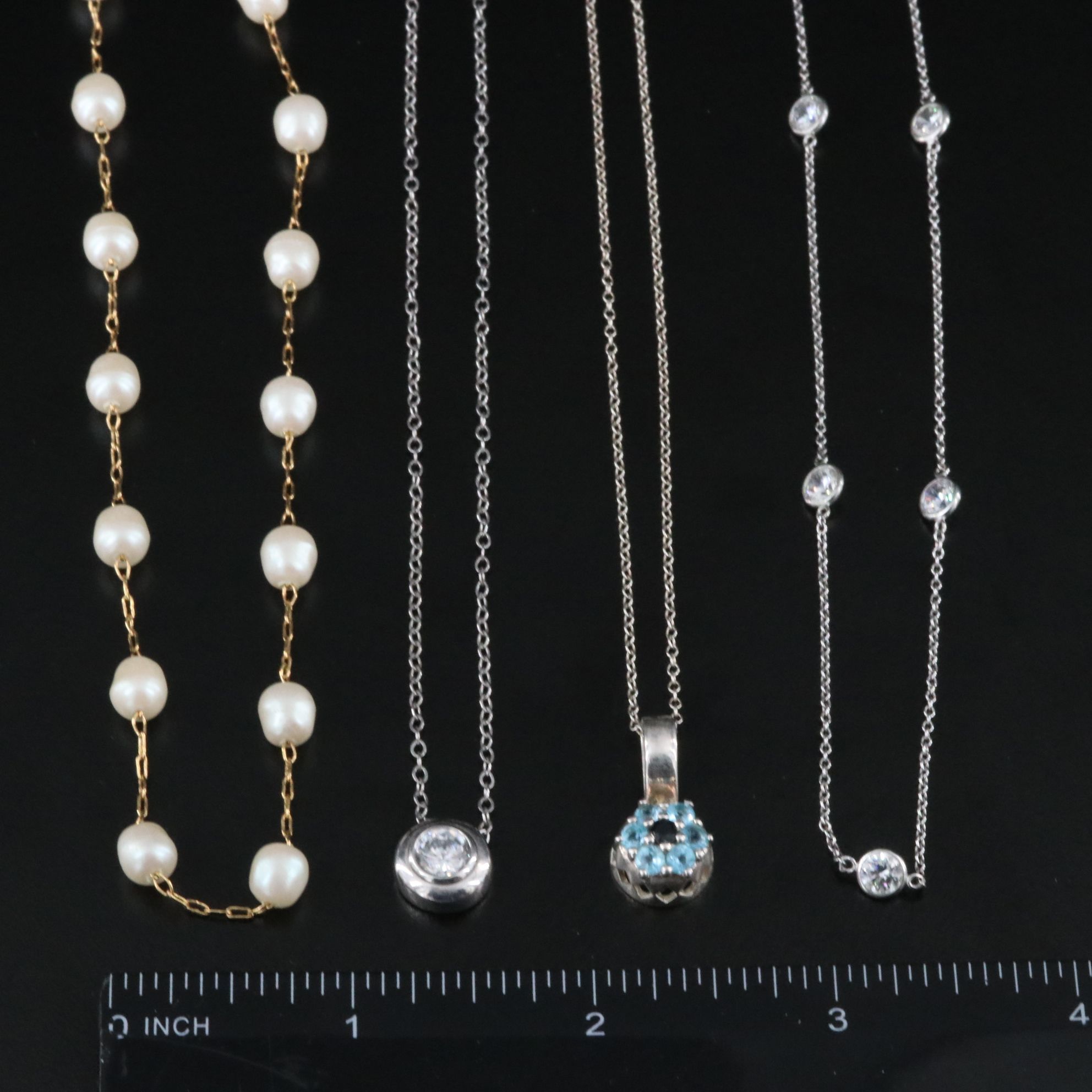 Necklace Collection Featuring Sterling, CZ and Topaz