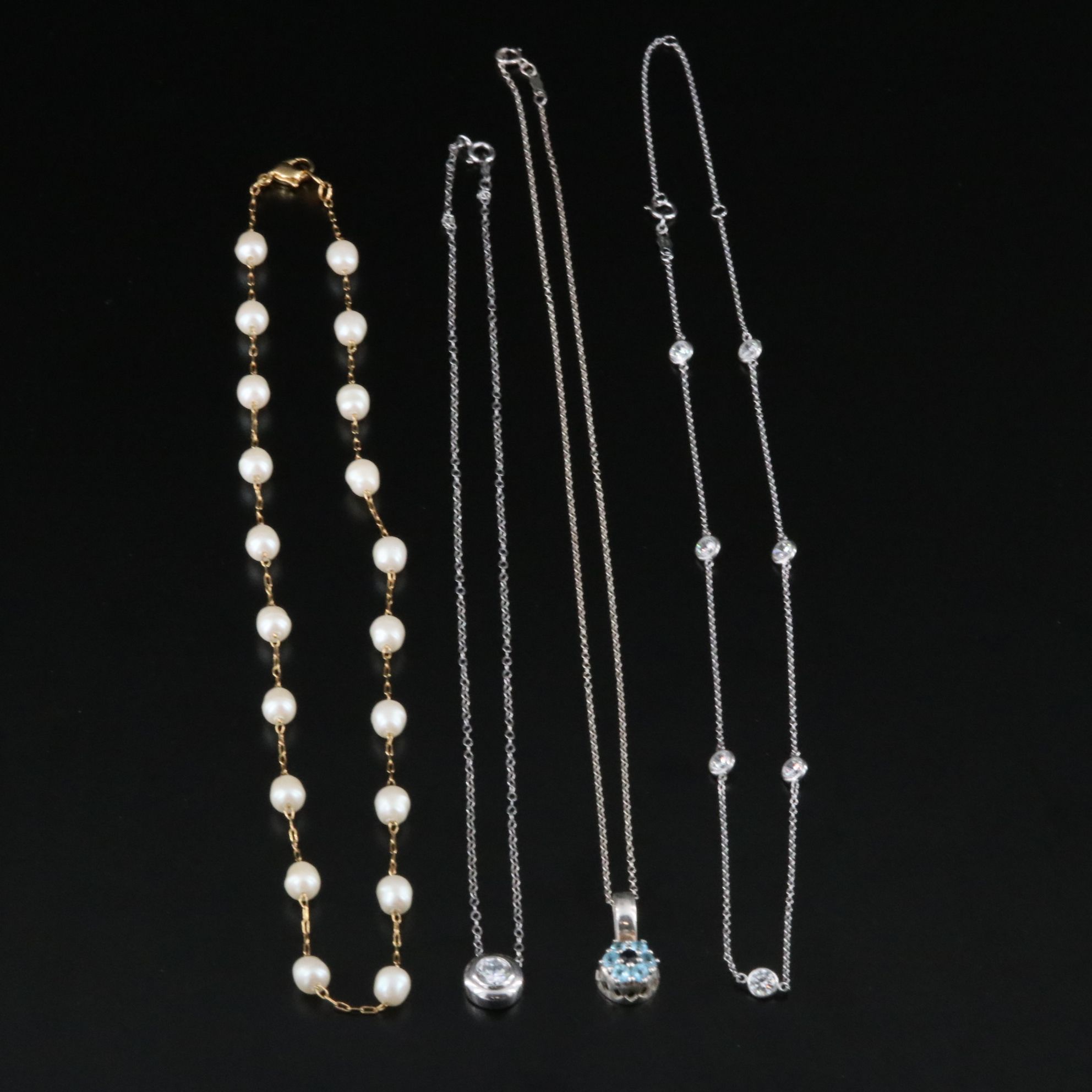 Necklace Collection Featuring Sterling, CZ and Topaz