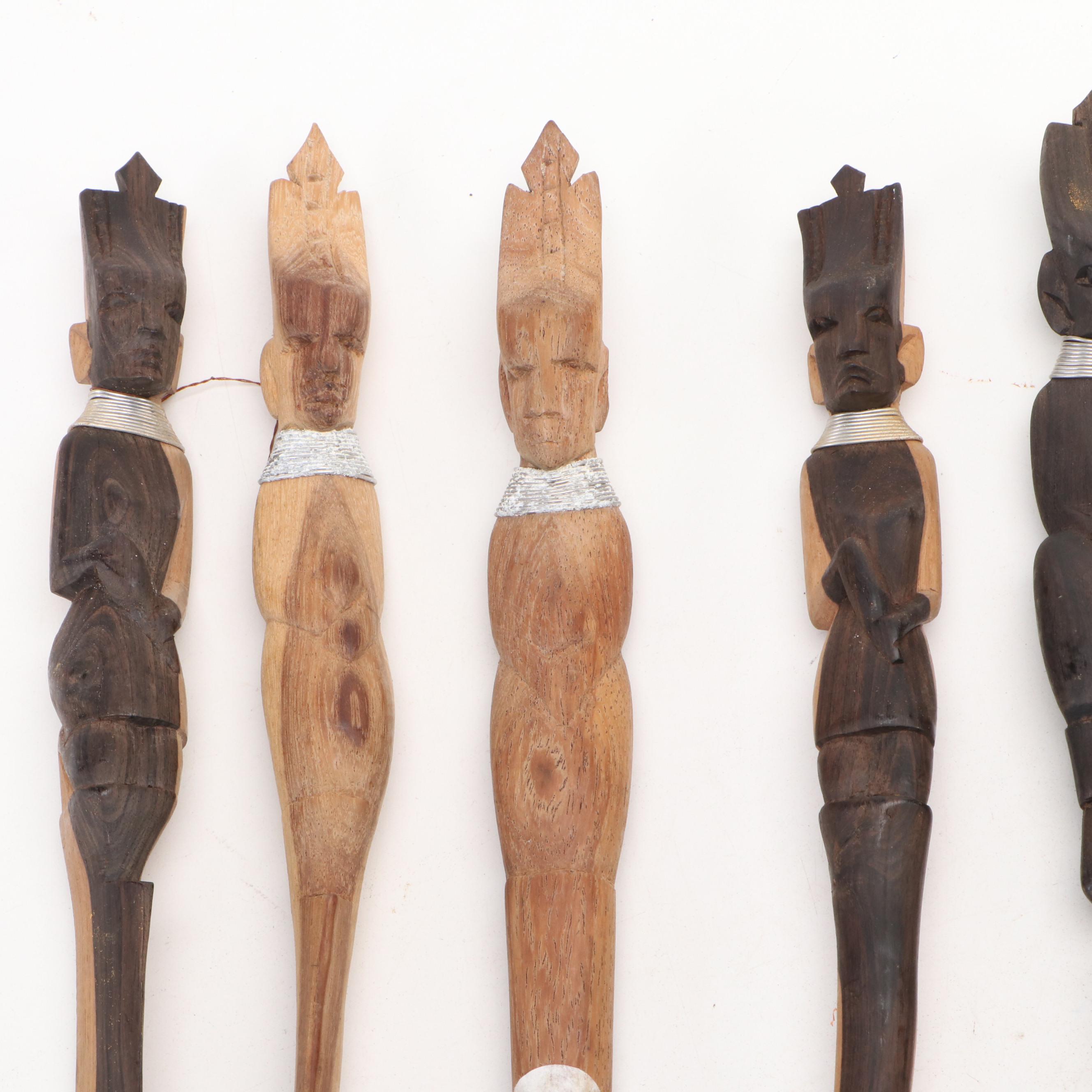 Besmo with Other East African Hand-Carved Wooden Kitchen Utensils and Figurines