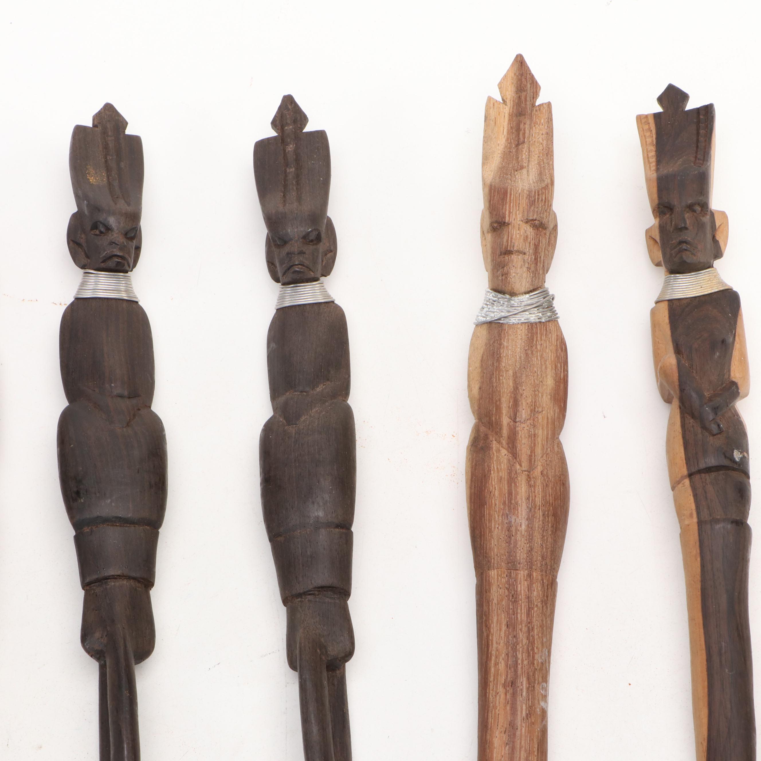 Besmo with Other East African Hand-Carved Wooden Kitchen Utensils and Figurines