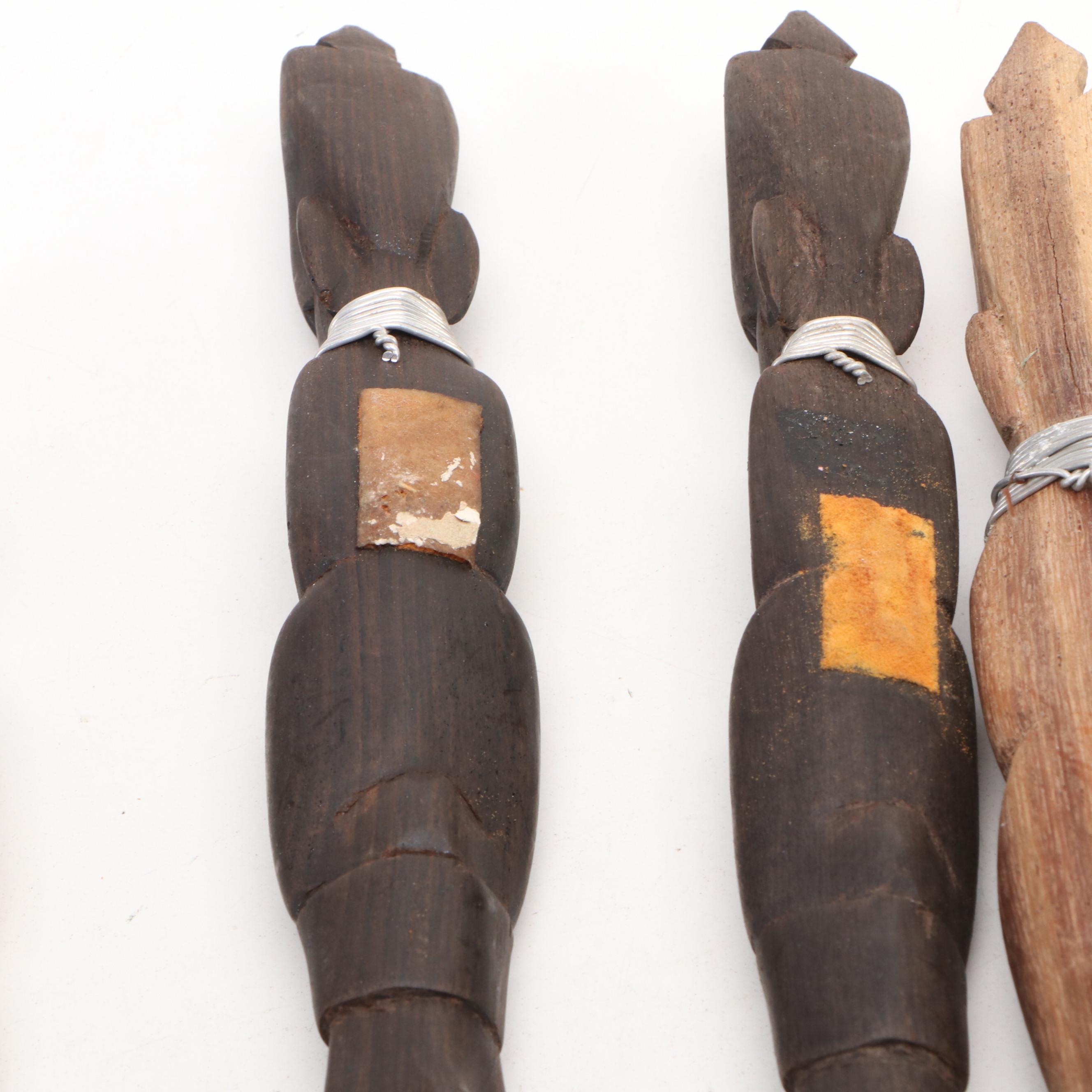 Besmo with Other East African Hand-Carved Wooden Kitchen Utensils and Figurines