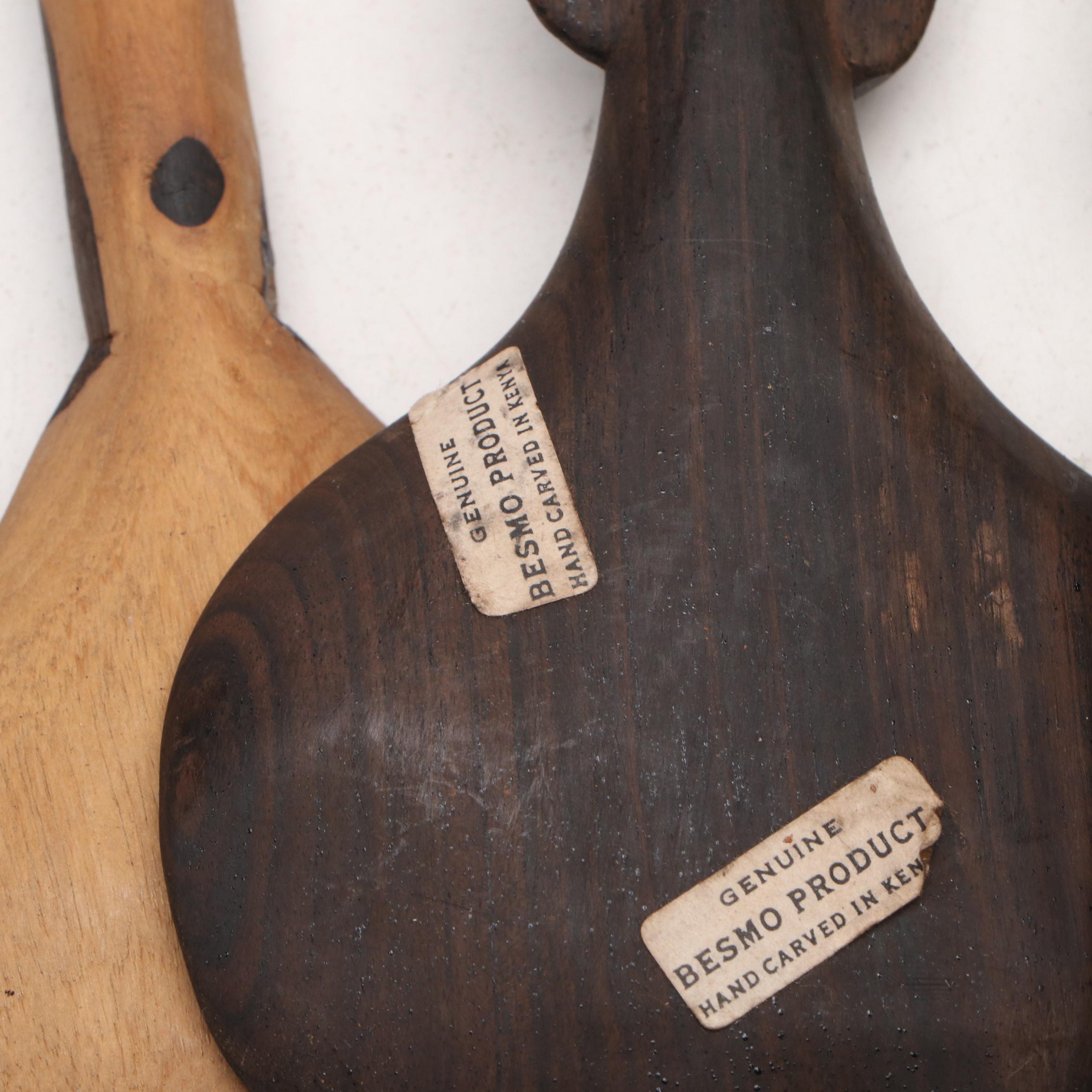 Besmo with Other East African Hand-Carved Wooden Kitchen Utensils and Figurines