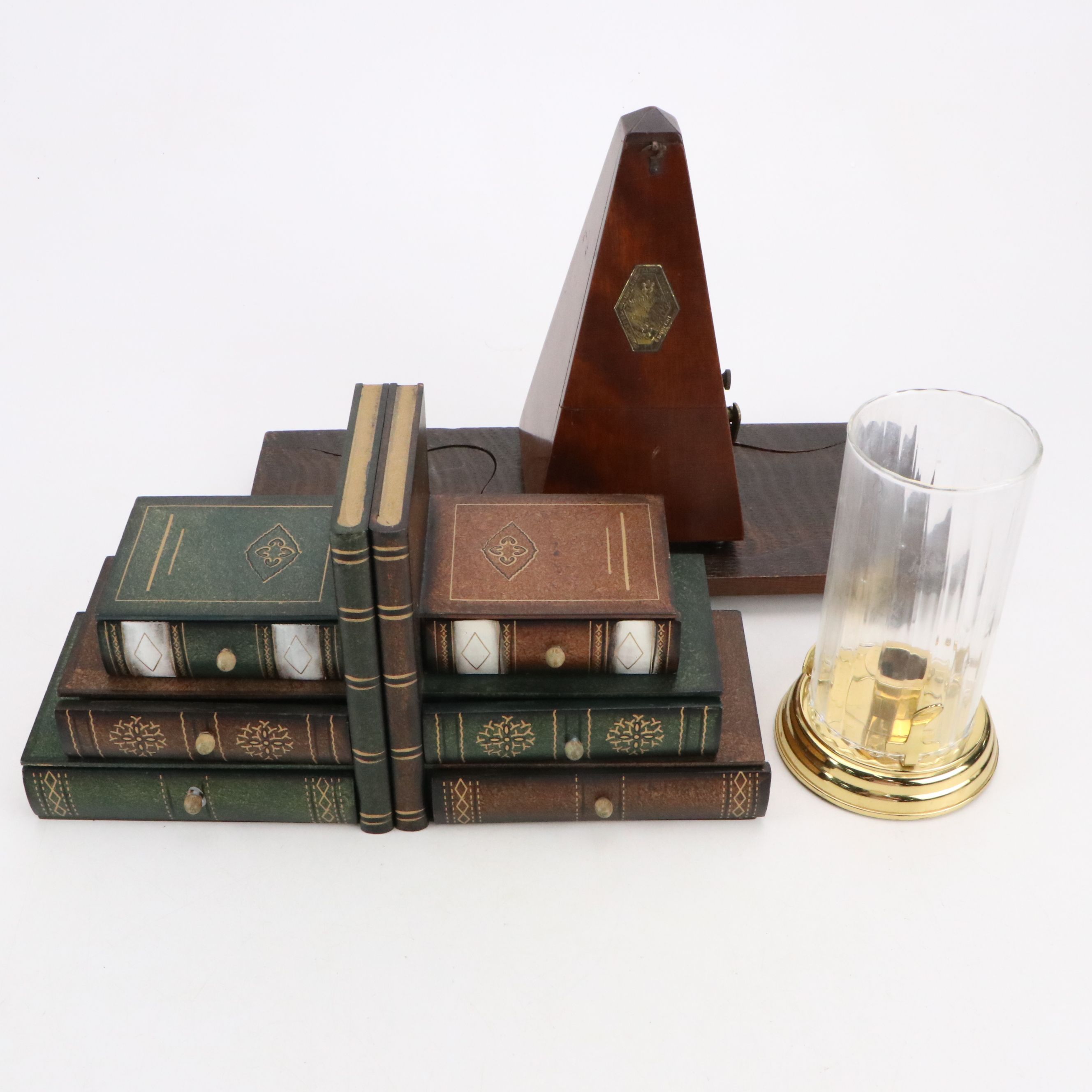 Maëzel Metronome with Shelf and Stand Bookends and Candlestick