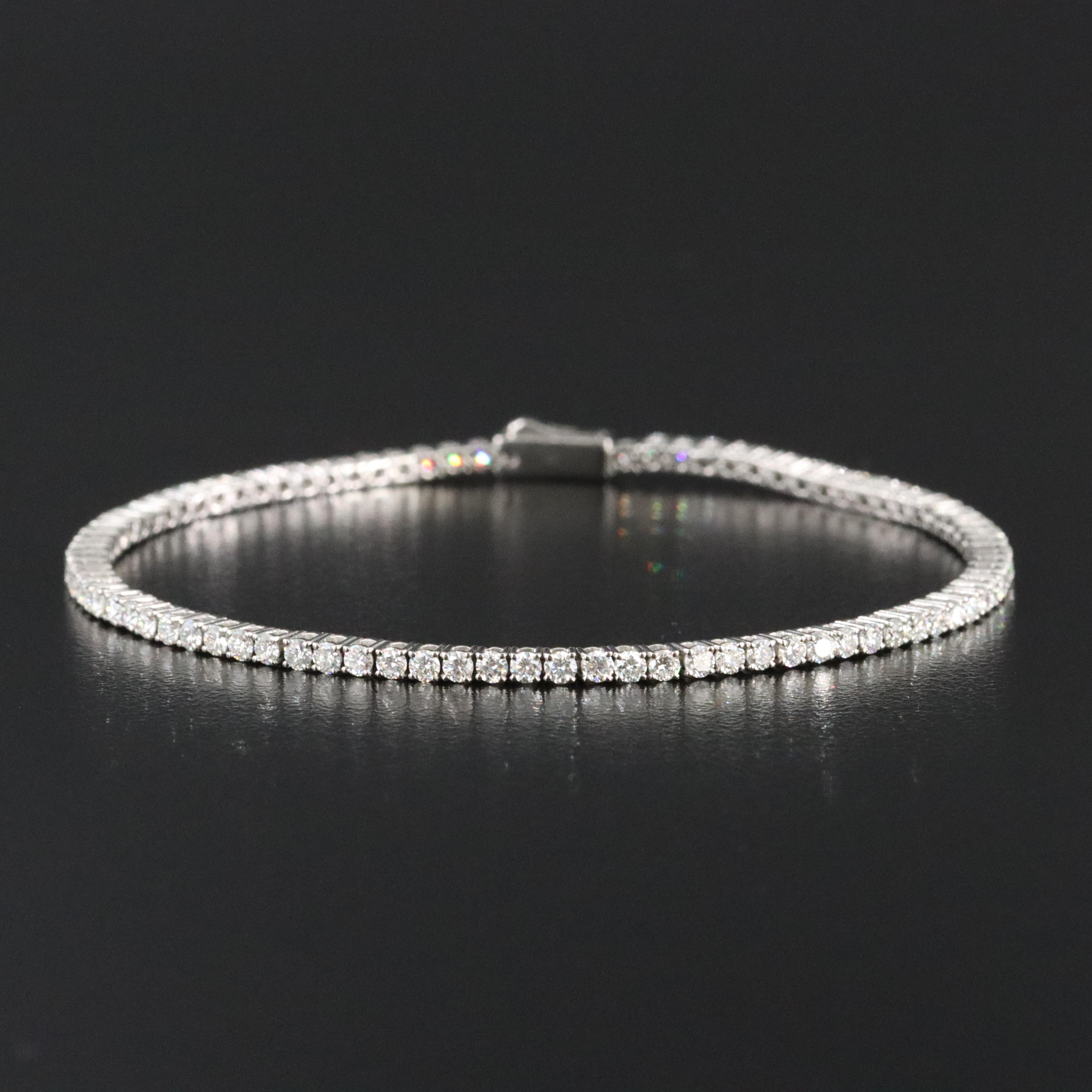 Platinum 2.92 CTW Diamond Line Bracelet