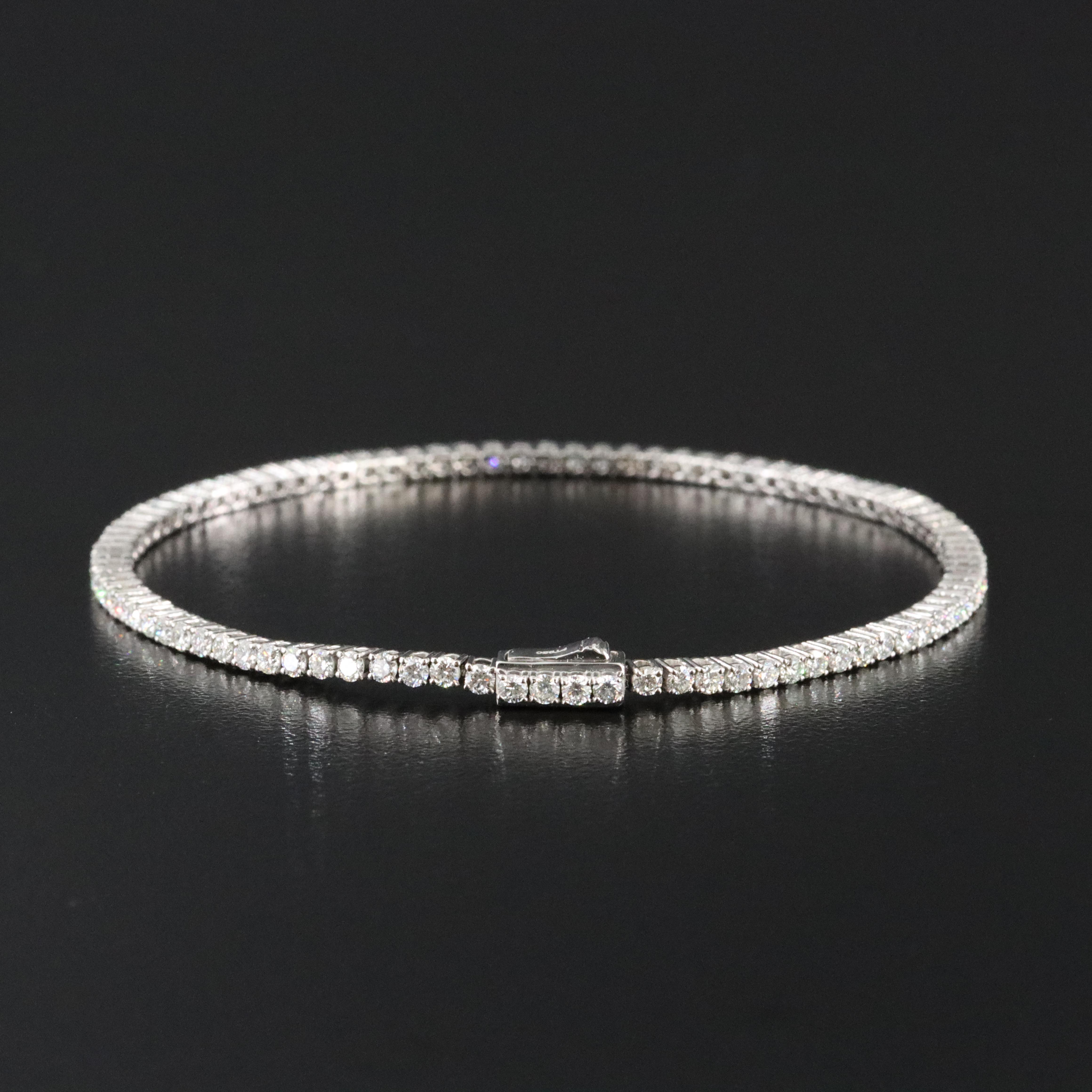 Platinum 2.92 CTW Diamond Line Bracelet