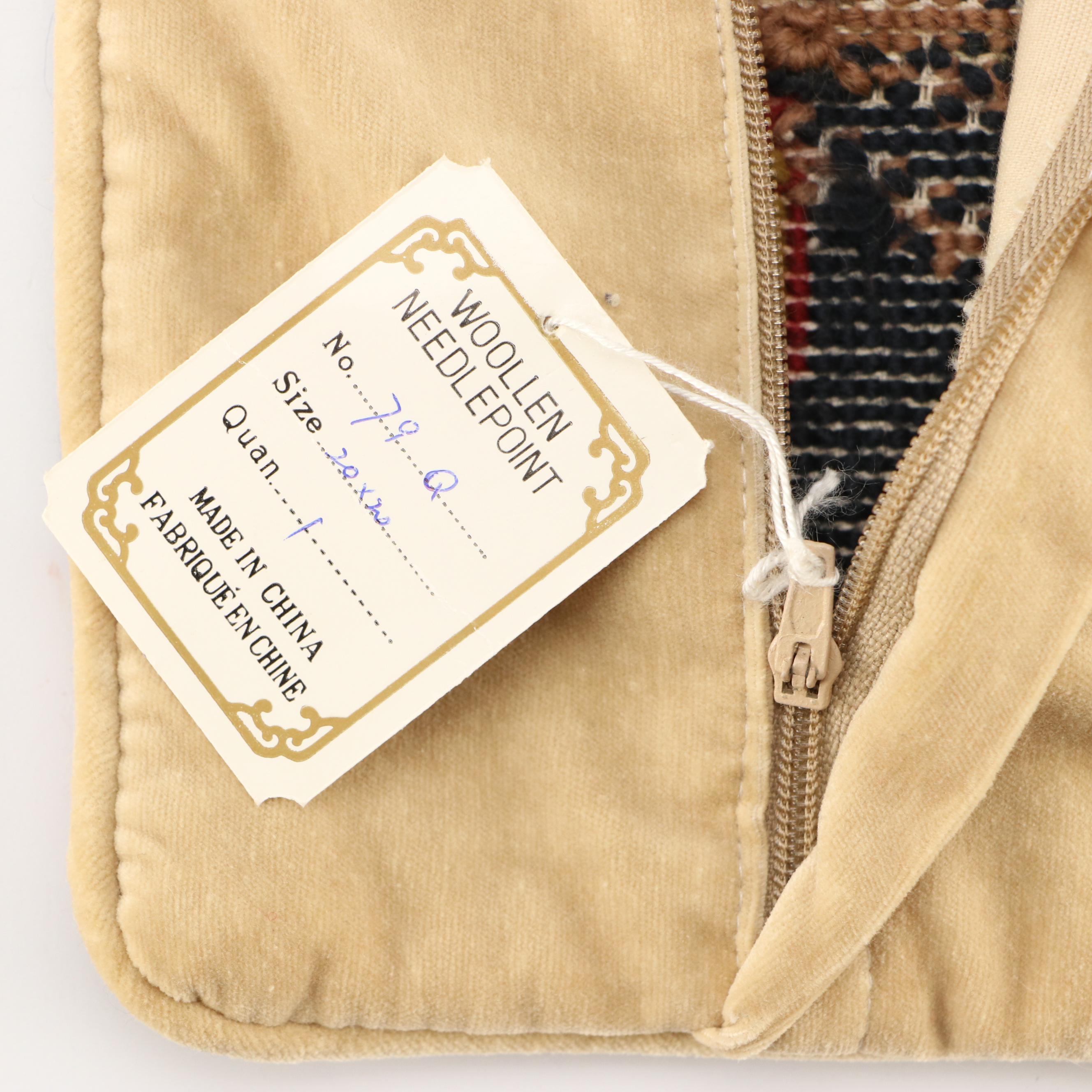 Handmade Woollen Needlepoint Handmade Accent Pillow Covers