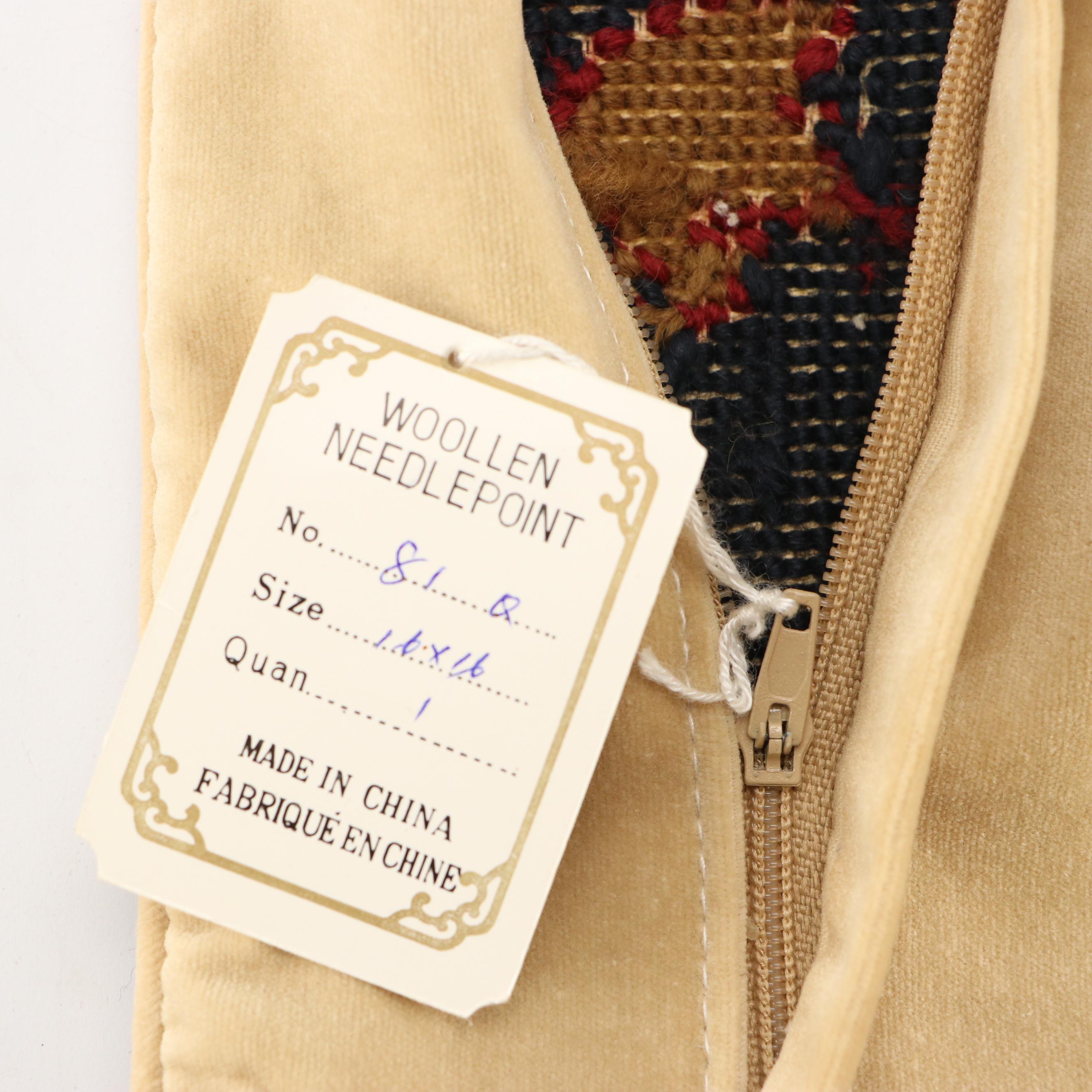 Handmade Woollen Needlepoint Handmade Accent Pillow Covers