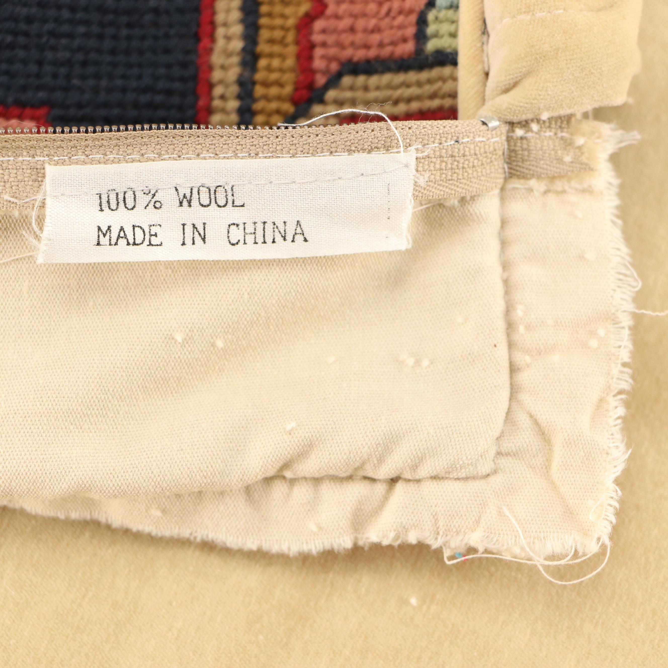 Handmade Woollen Needlepoint Handmade Accent Pillow Covers