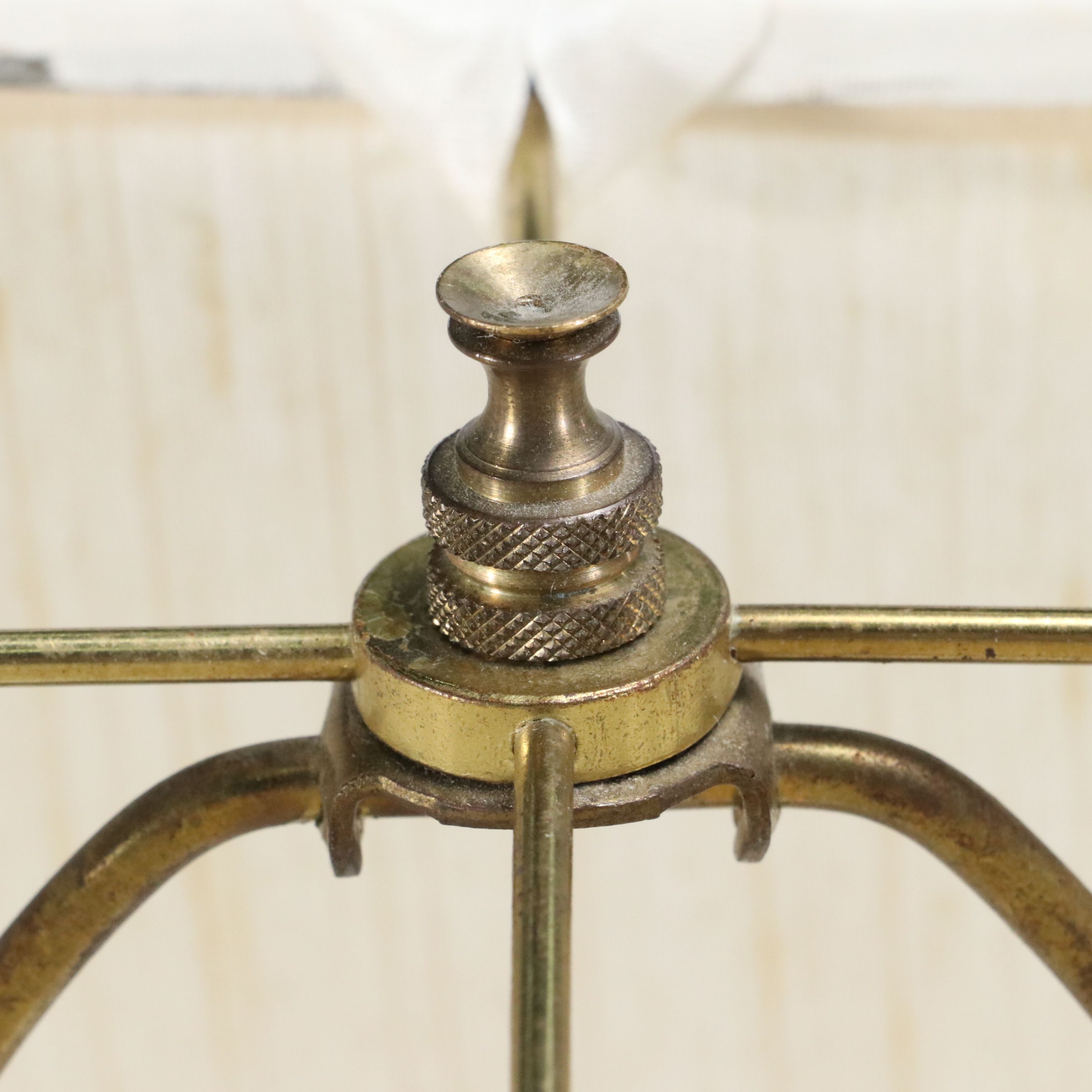 Chinese Porcelain Hu Vase Table Lamp & Dragon Handles, Silk Shade, Late 20th C