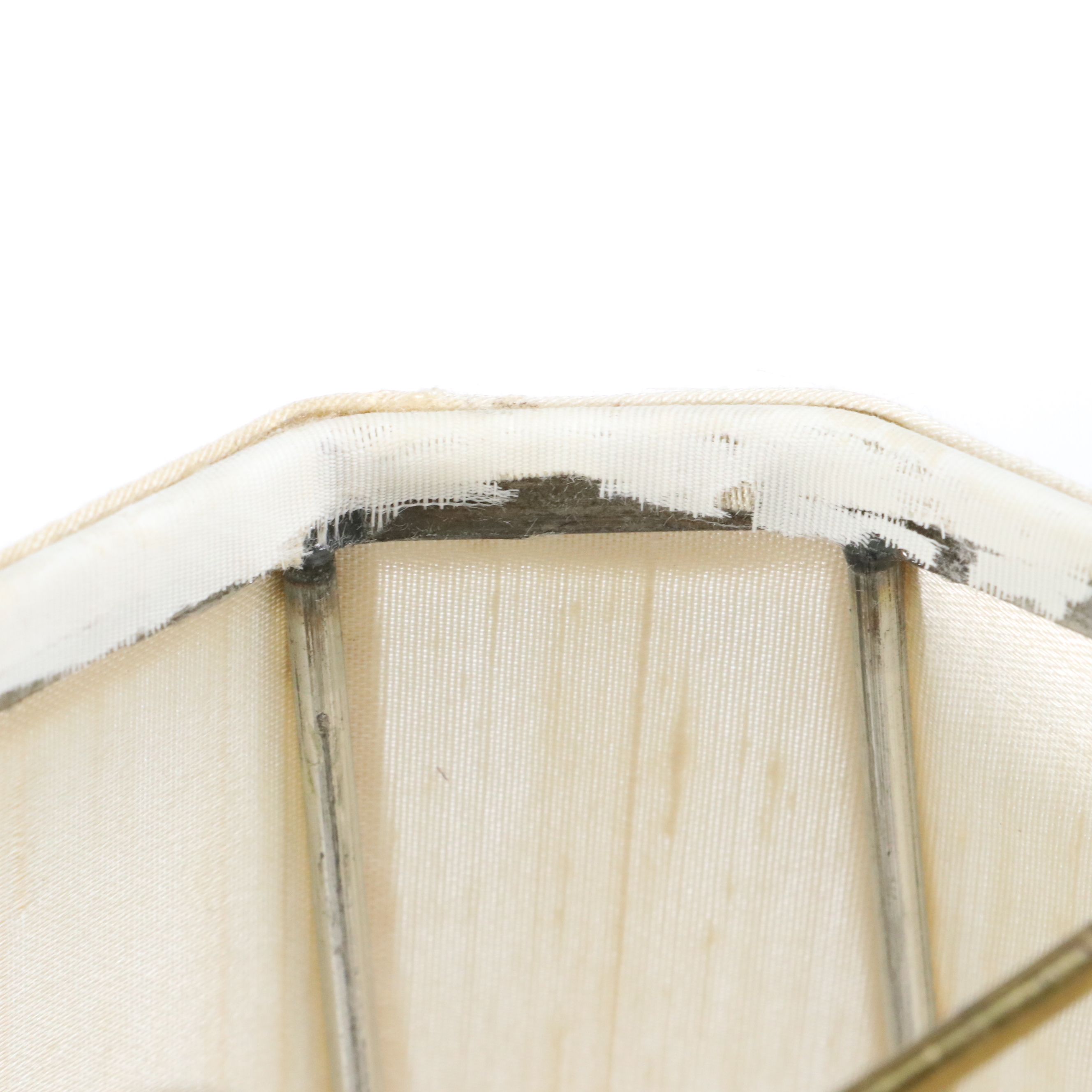 Chinese Porcelain Hu Vase Table Lamp & Dragon Handles, Silk Shade, Late 20th C