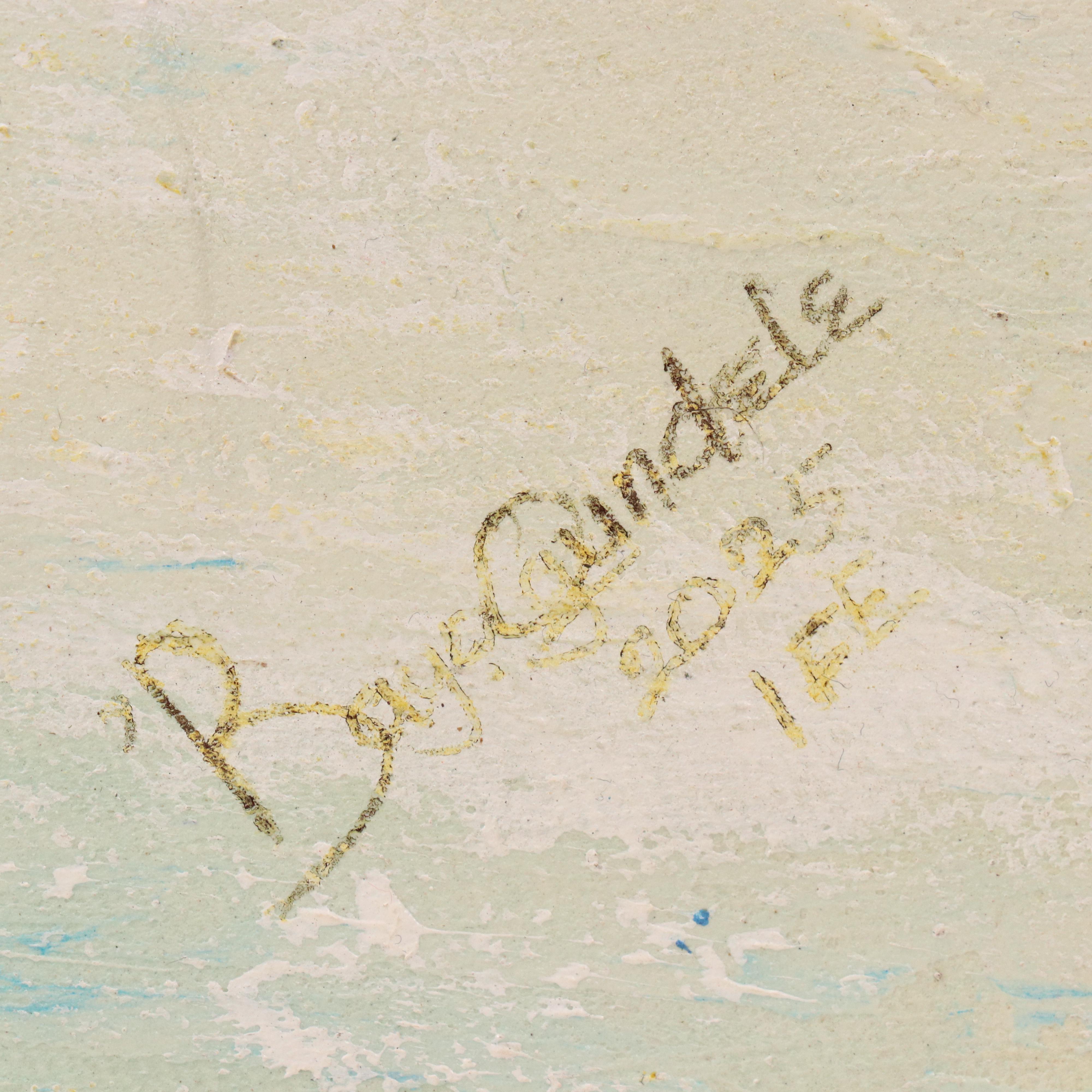 Bayo Ogundele Stylized Rural Landscape Oil Painting "A Village," 2025