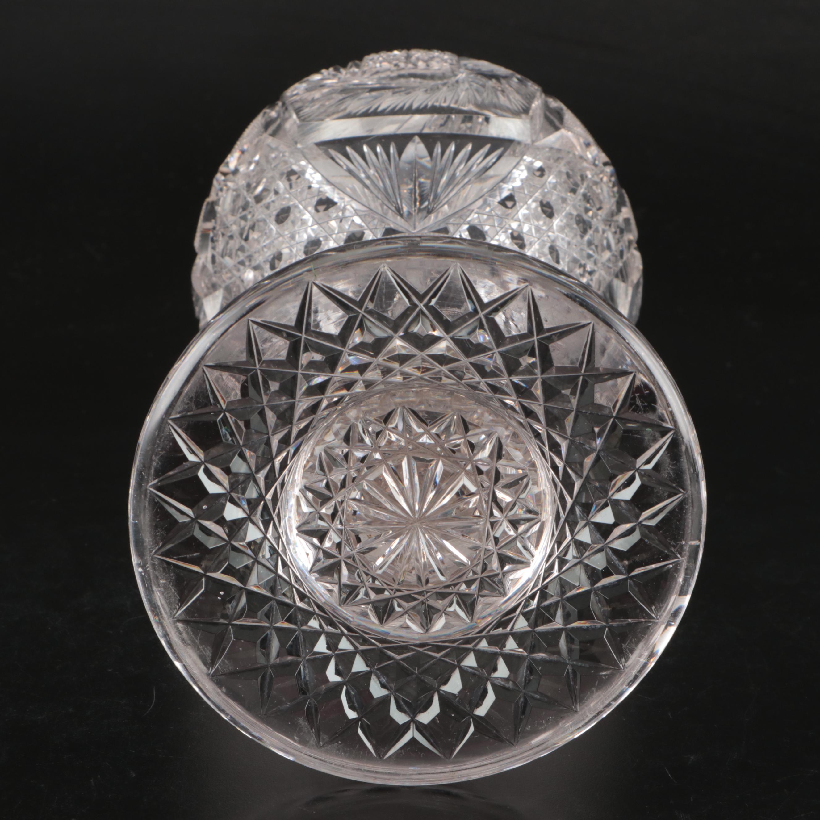 American Brilliant Cut Glass Chalice Vase, Late 19th/Early 20th Century