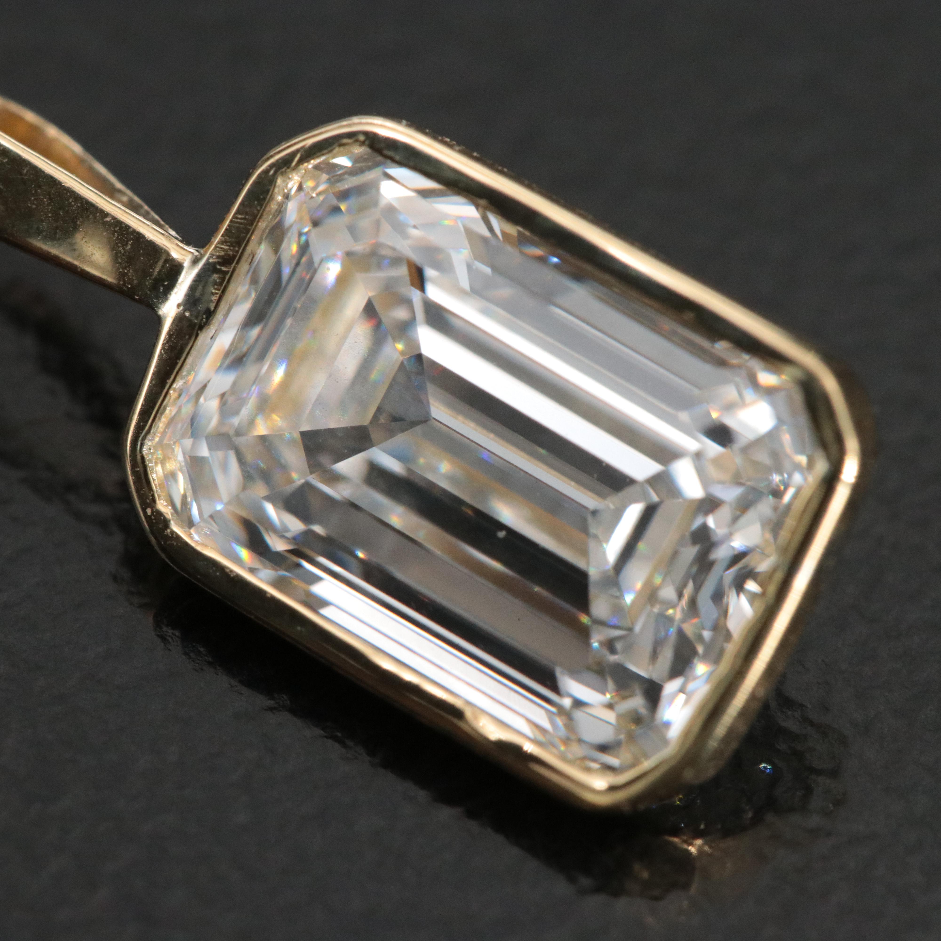 18K 3.07 CT Lab Grown Diamond Pendant with IGI Report