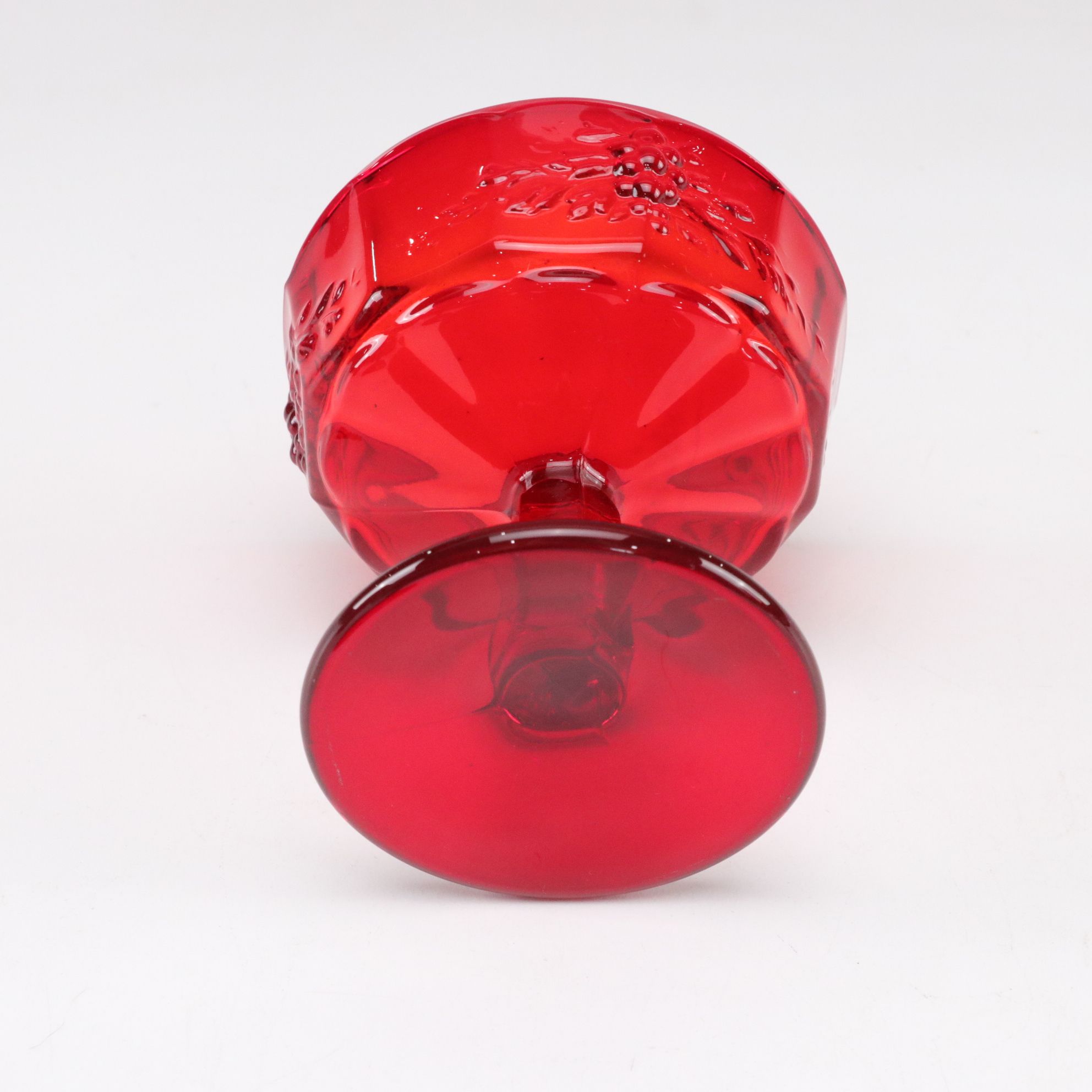 Ruby Glass Lidded Dish, Vases & Bottle