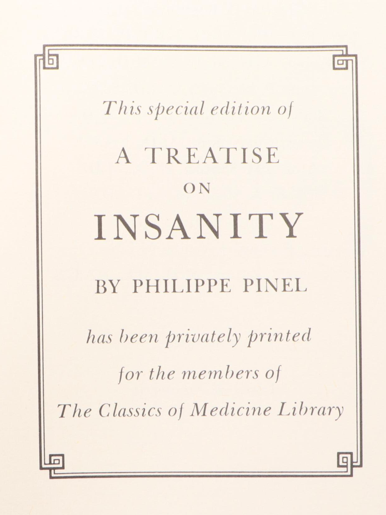 "A Treatise on Insanity" by Philippe Pinel and More Medical Books