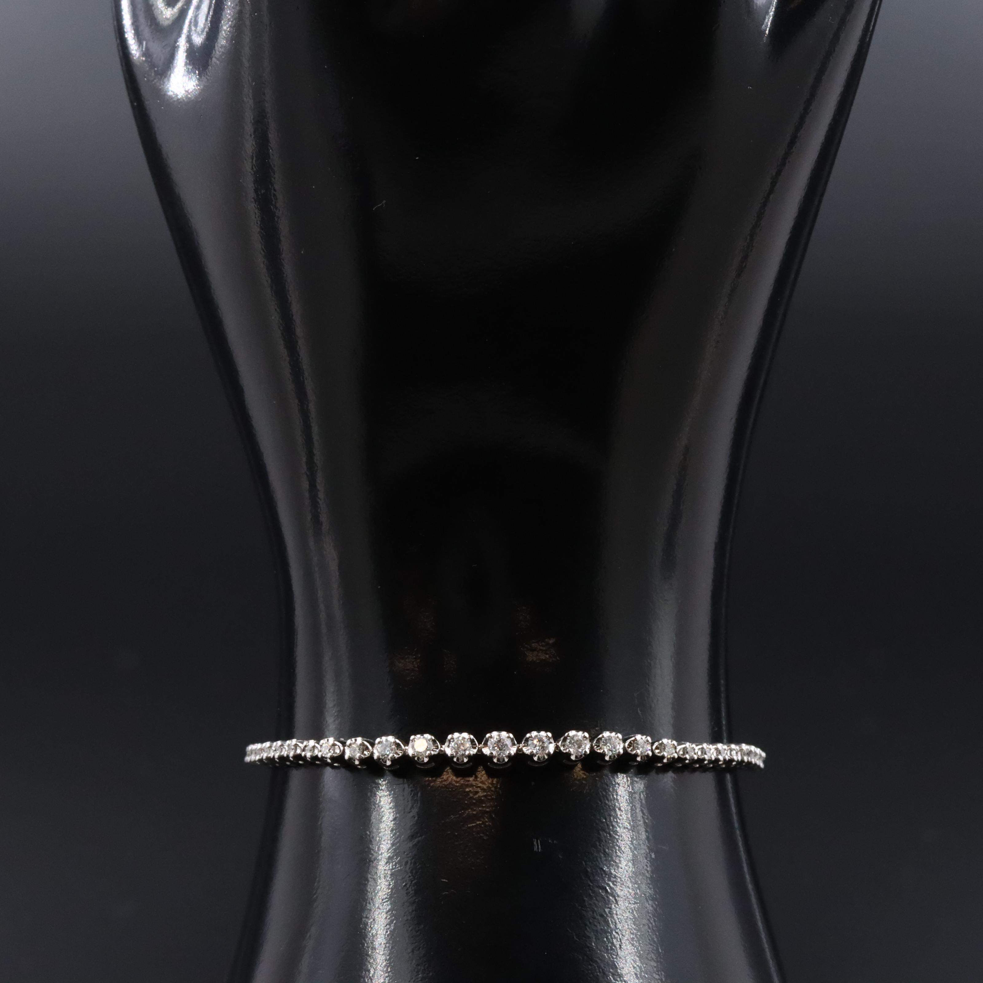 10K 0.34 CTW Diamond Station Bolo Bracelet