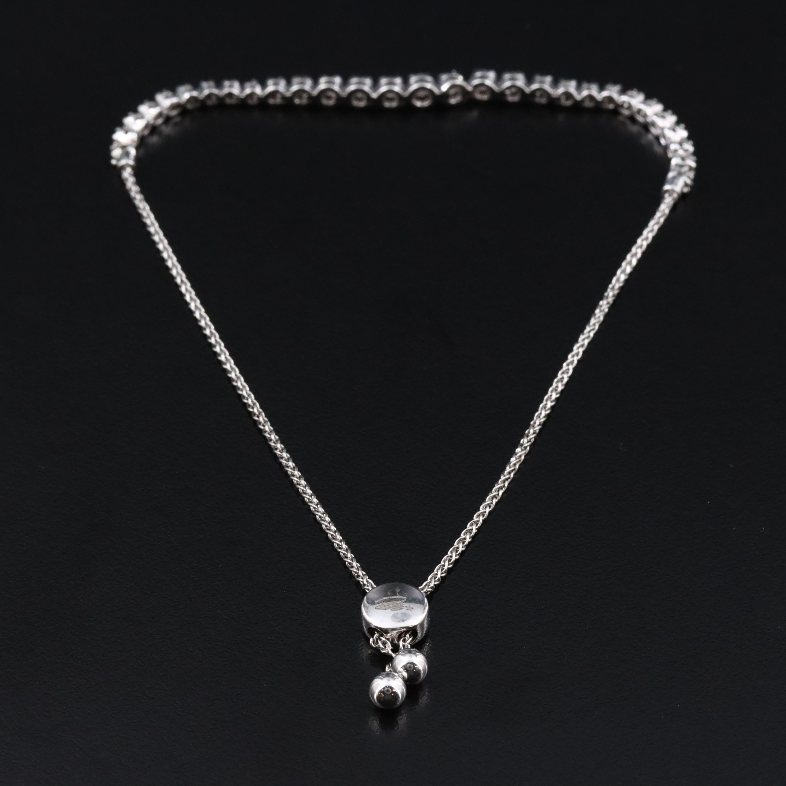 10K 0.34 CTW Diamond Station Bolo Bracelet