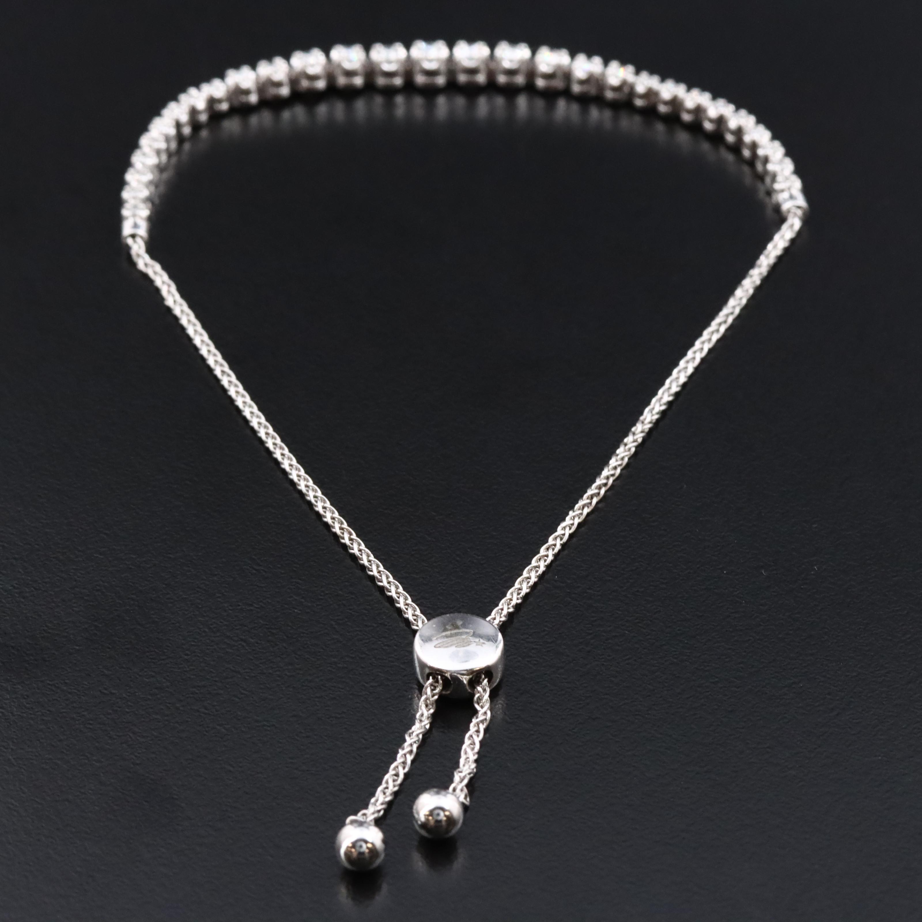 10K 0.34 CTW Diamond Station Bolo Bracelet