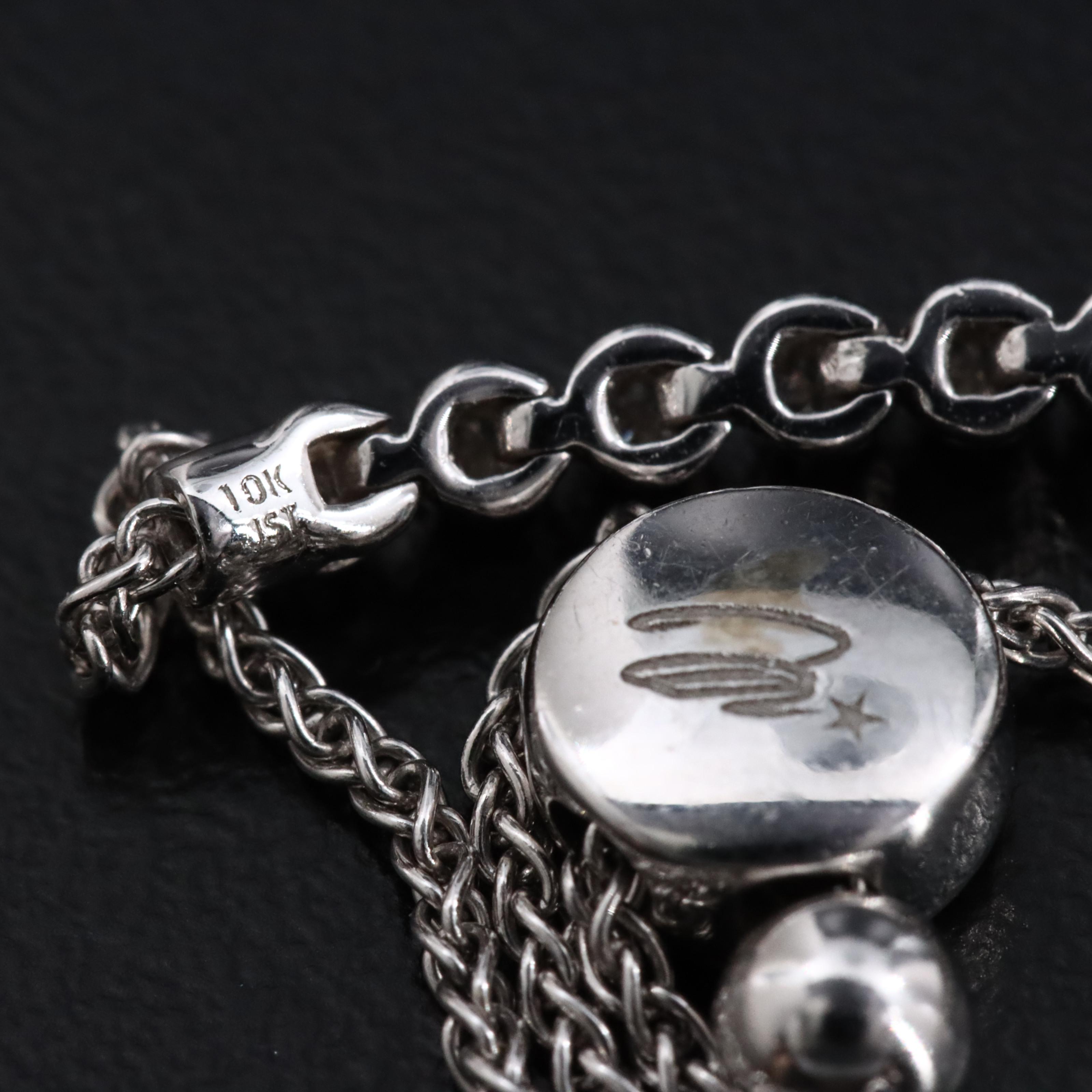 10K 0.34 CTW Diamond Station Bolo Bracelet