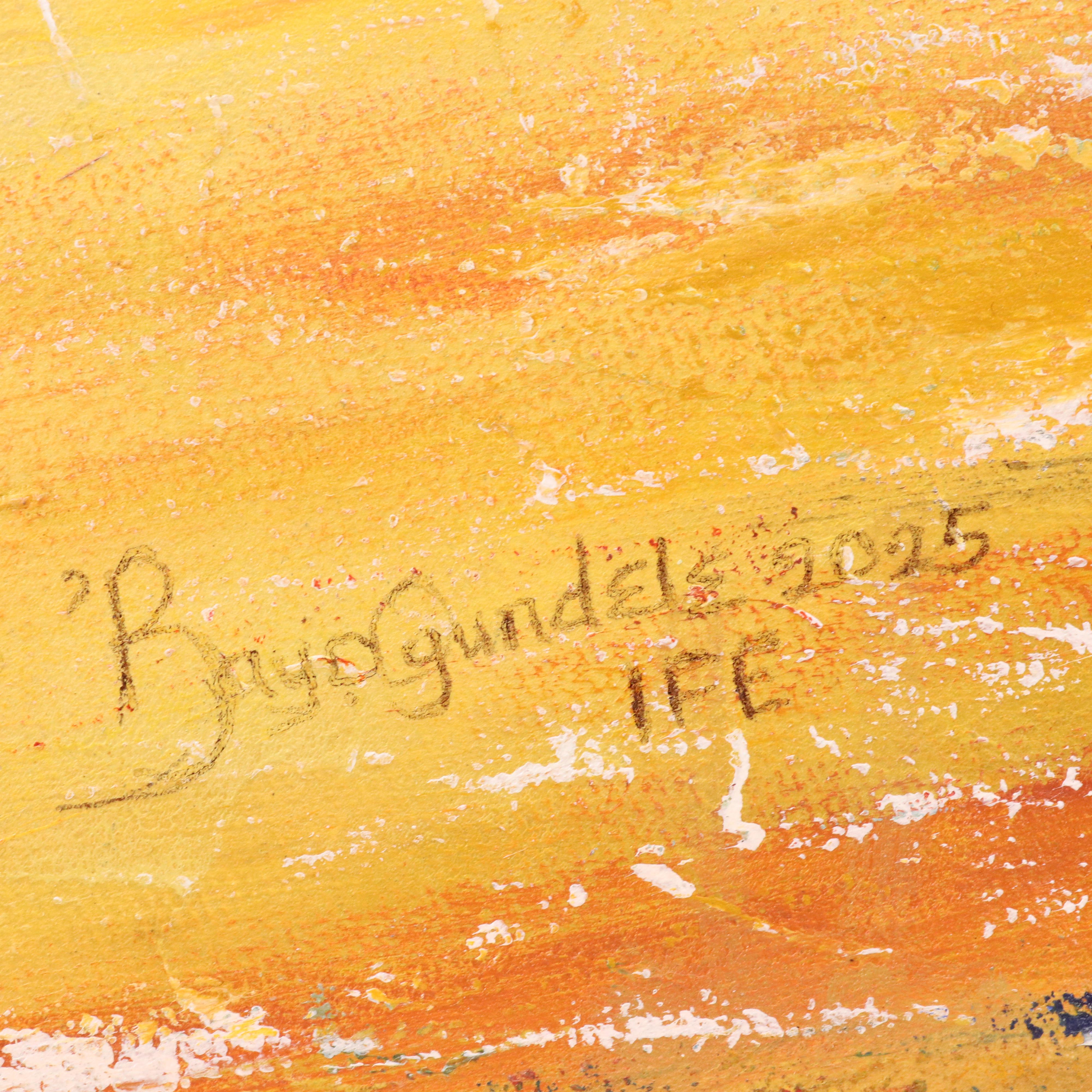 Bayo Ogundele Stylized Landscape Oil Painting "In The City," 2025