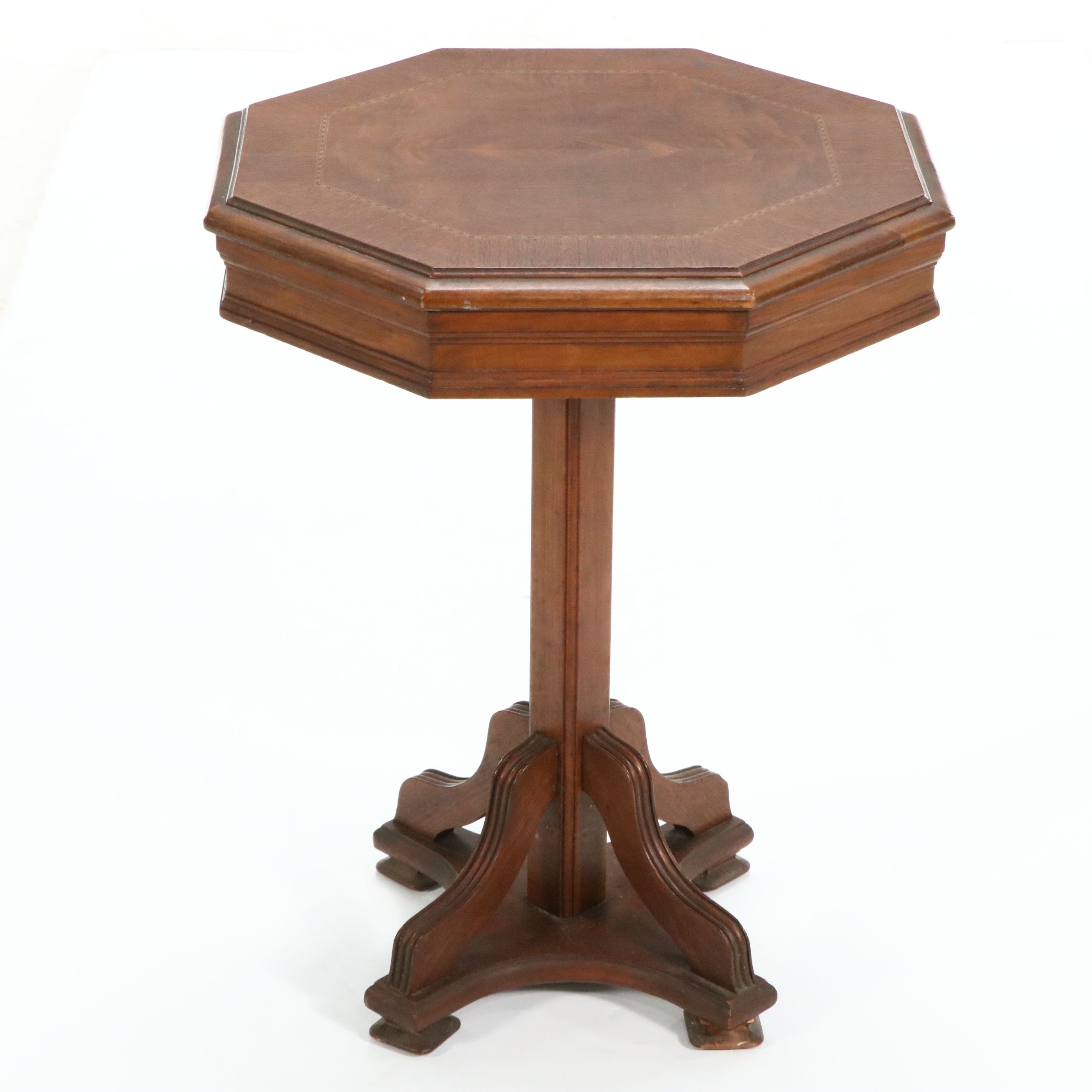 Mahogany Accent Table with Magazine Rack