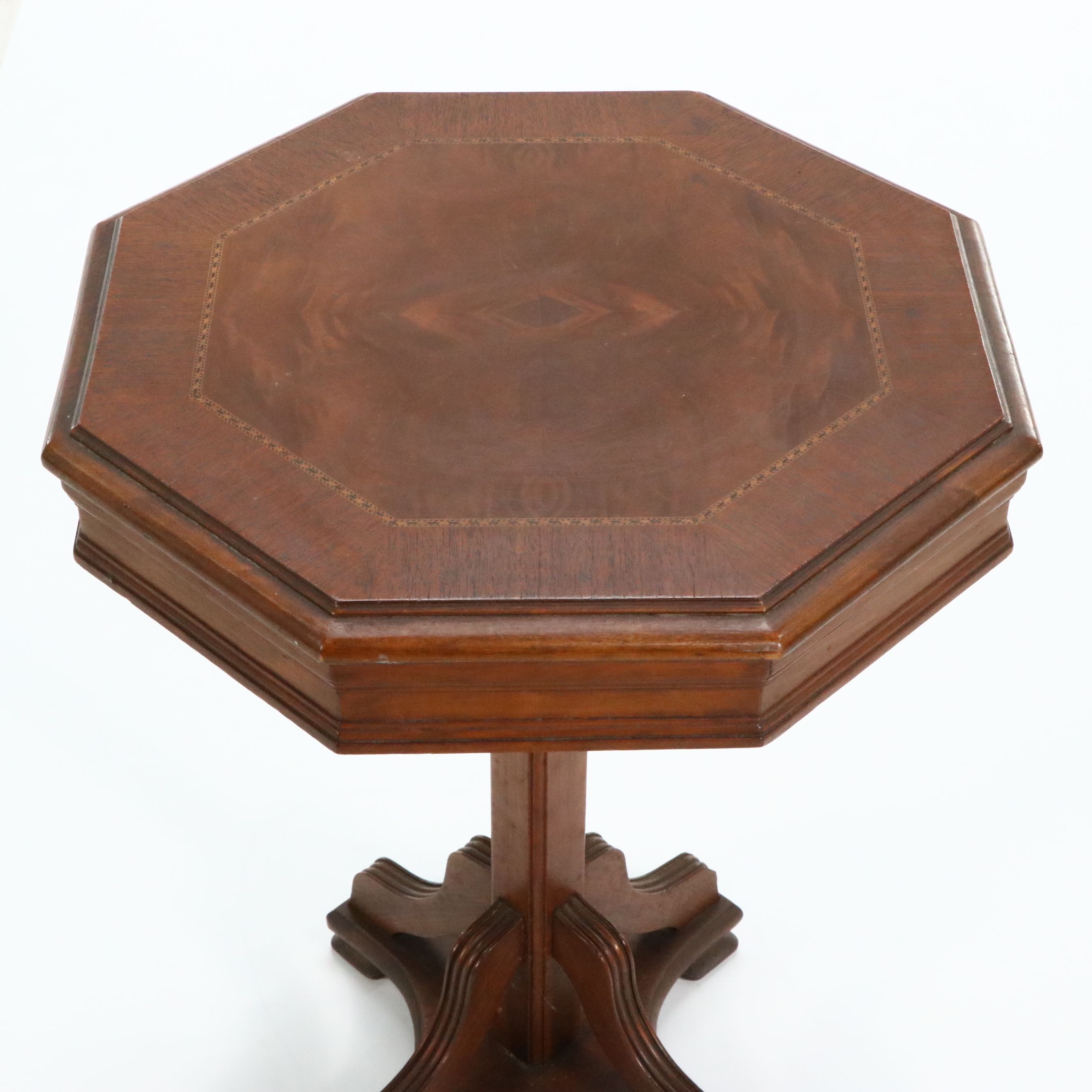 Mahogany Accent Table with Magazine Rack