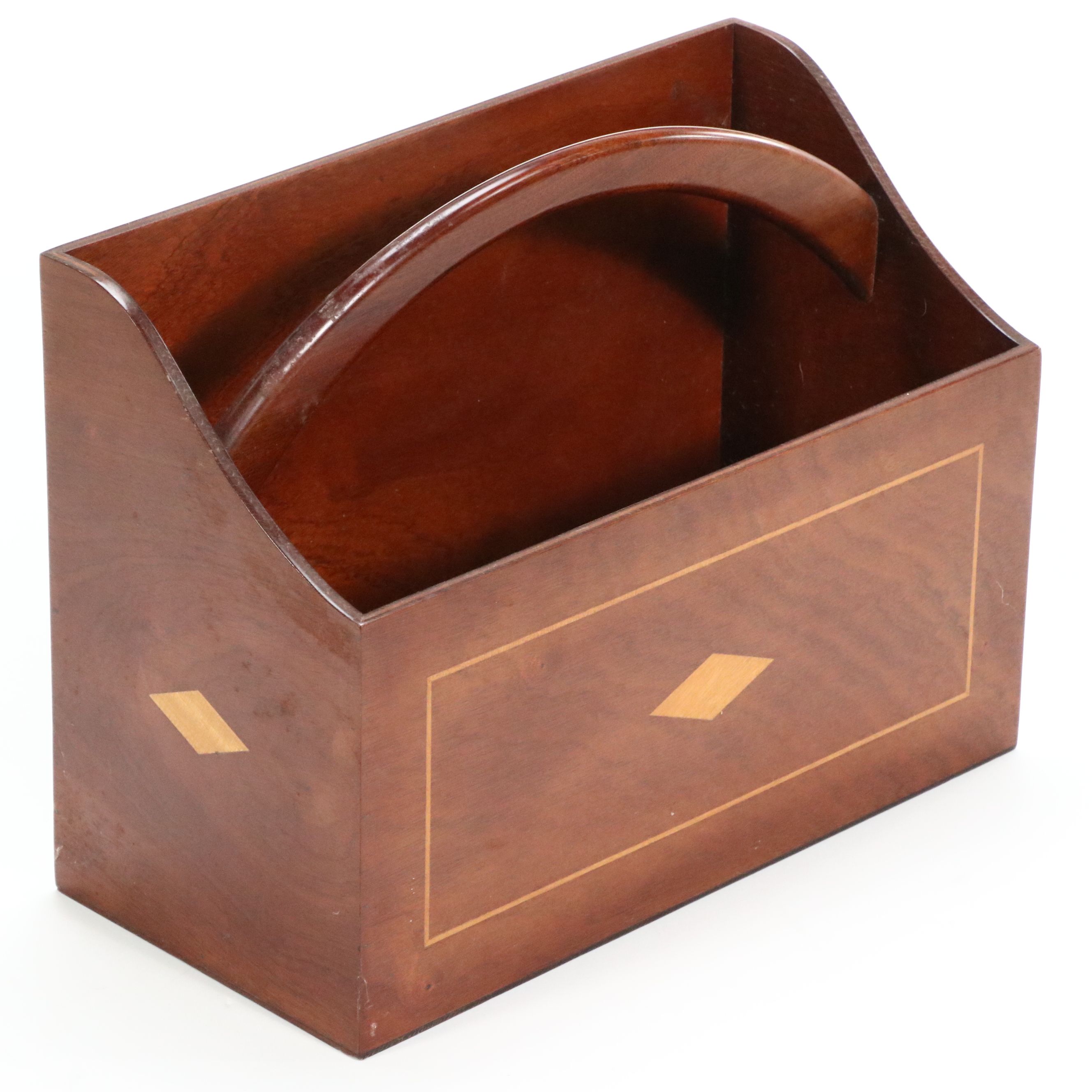 Mahogany Accent Table with Magazine Rack