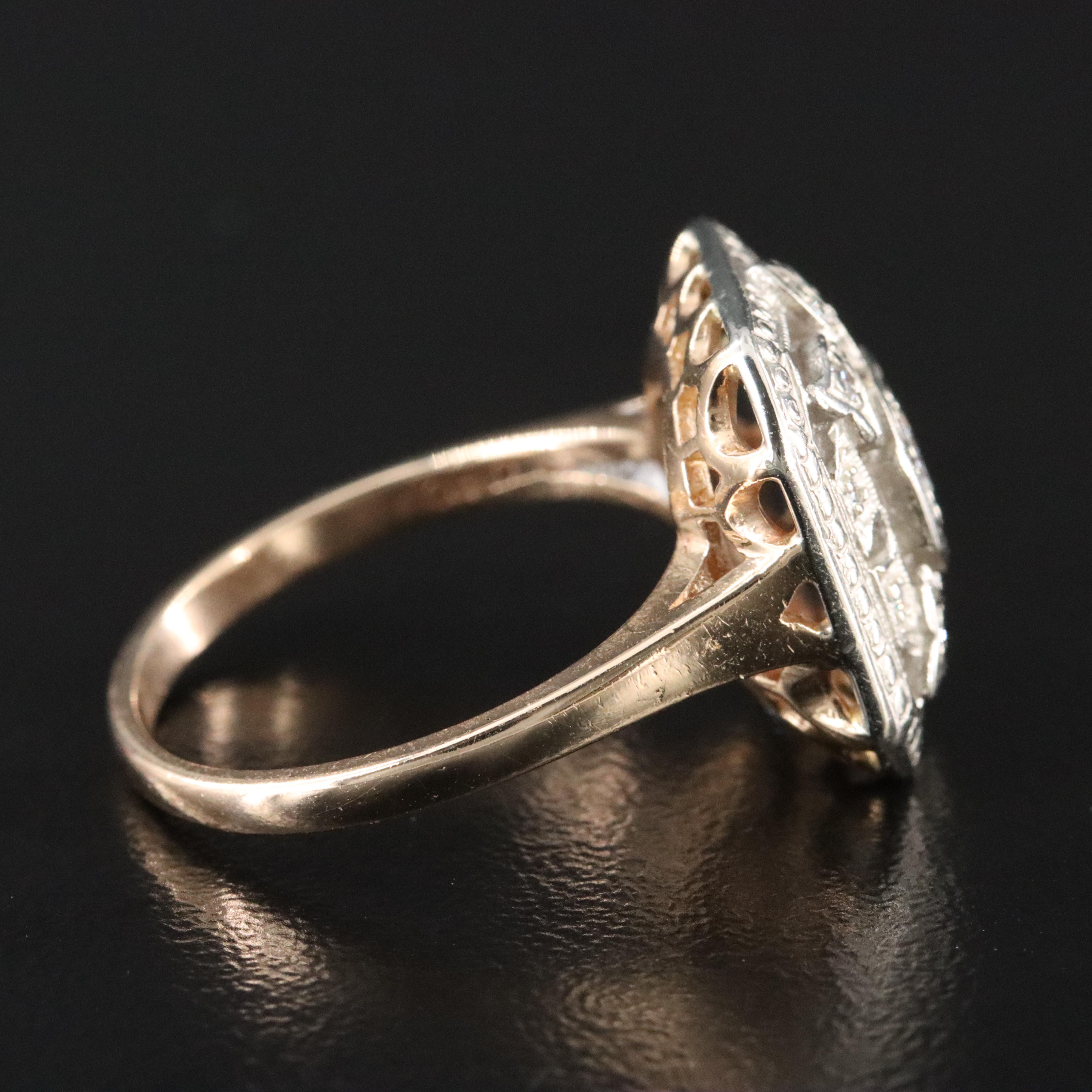 Vintage 14K 0.27 CTW Diamond Two-Tone Ring