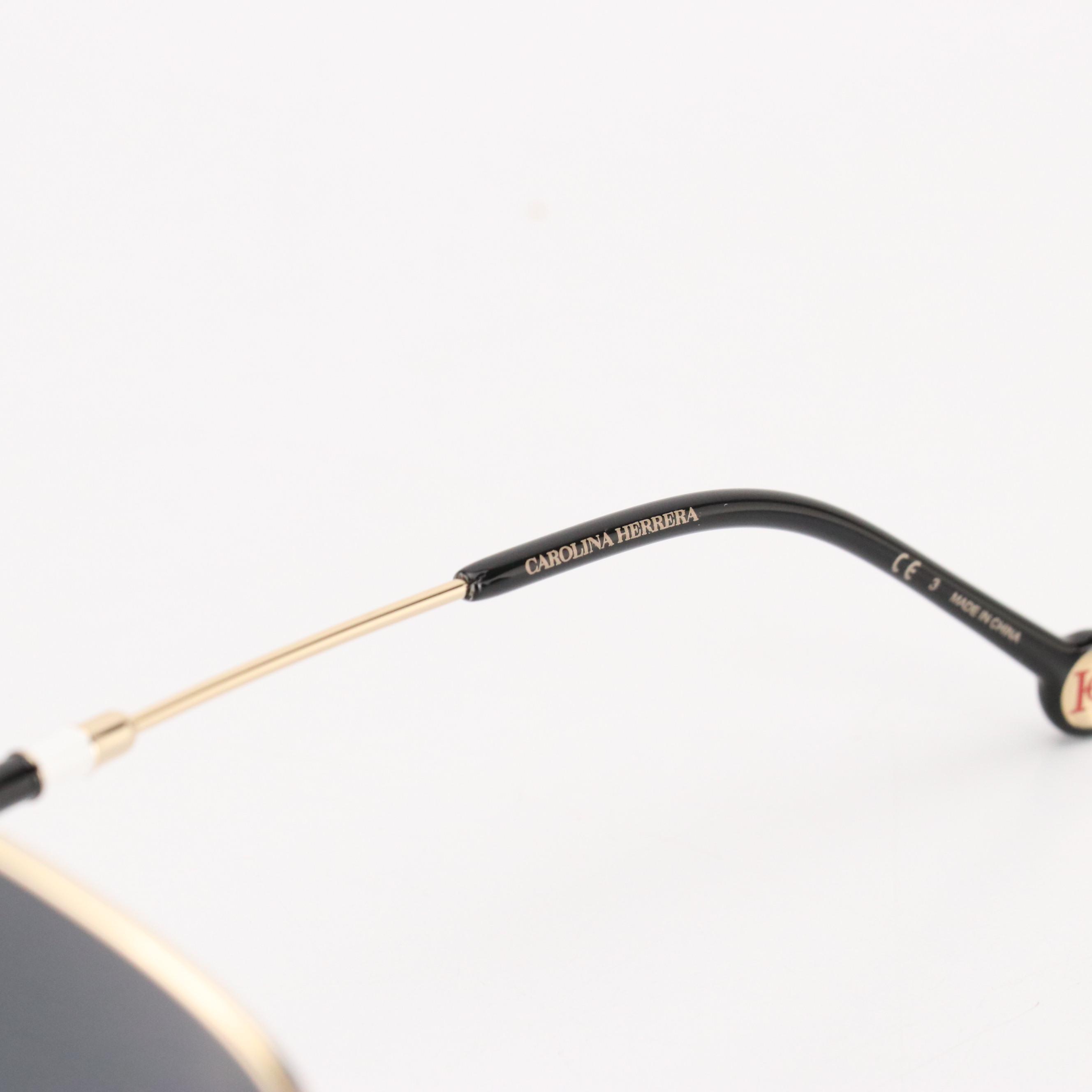 Carolina Herrera Black and White Accented Oversize Square Sunglasses W/ Case