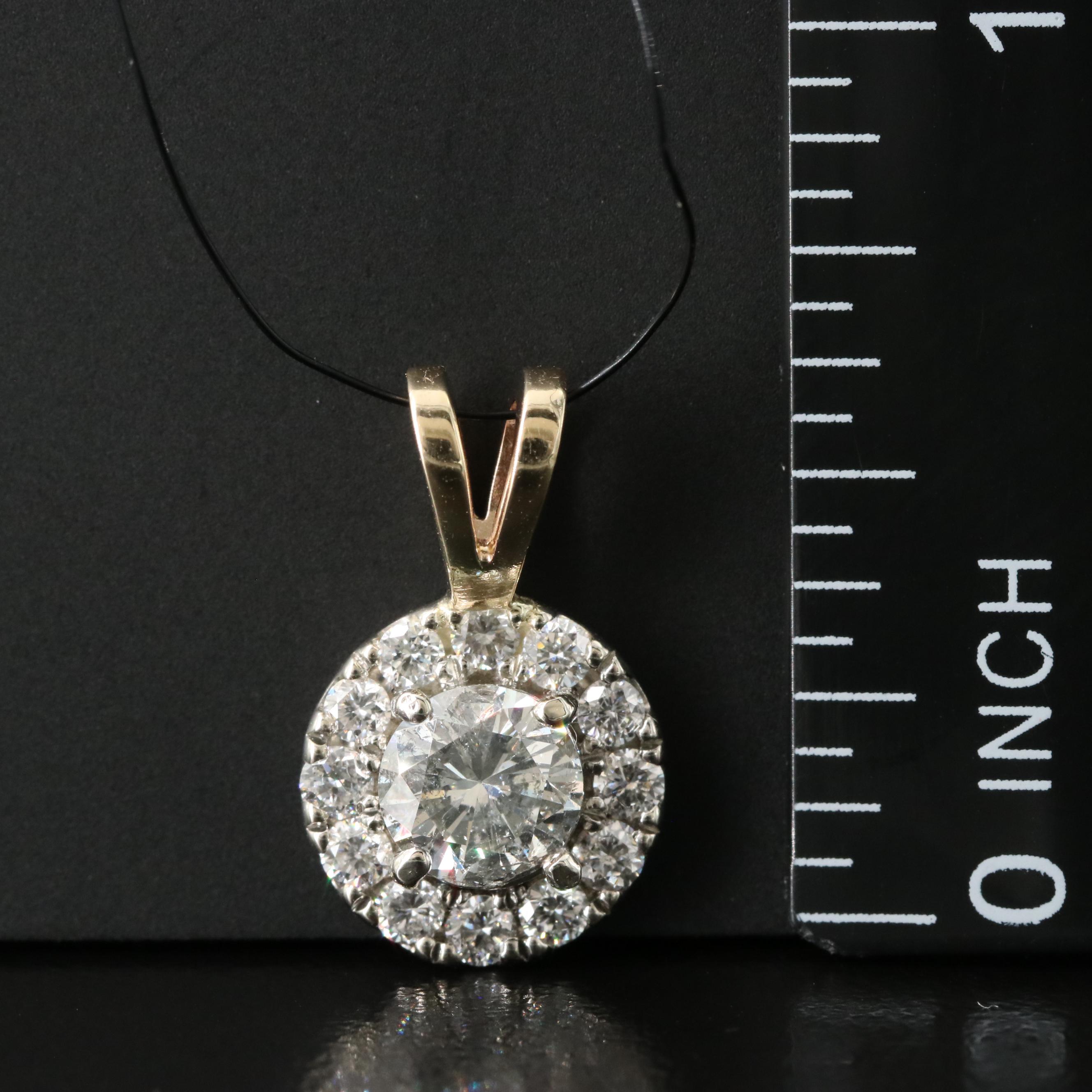 14K and 10K 1.04 CTW Diamond Pendant with Lab Grown Diamonds