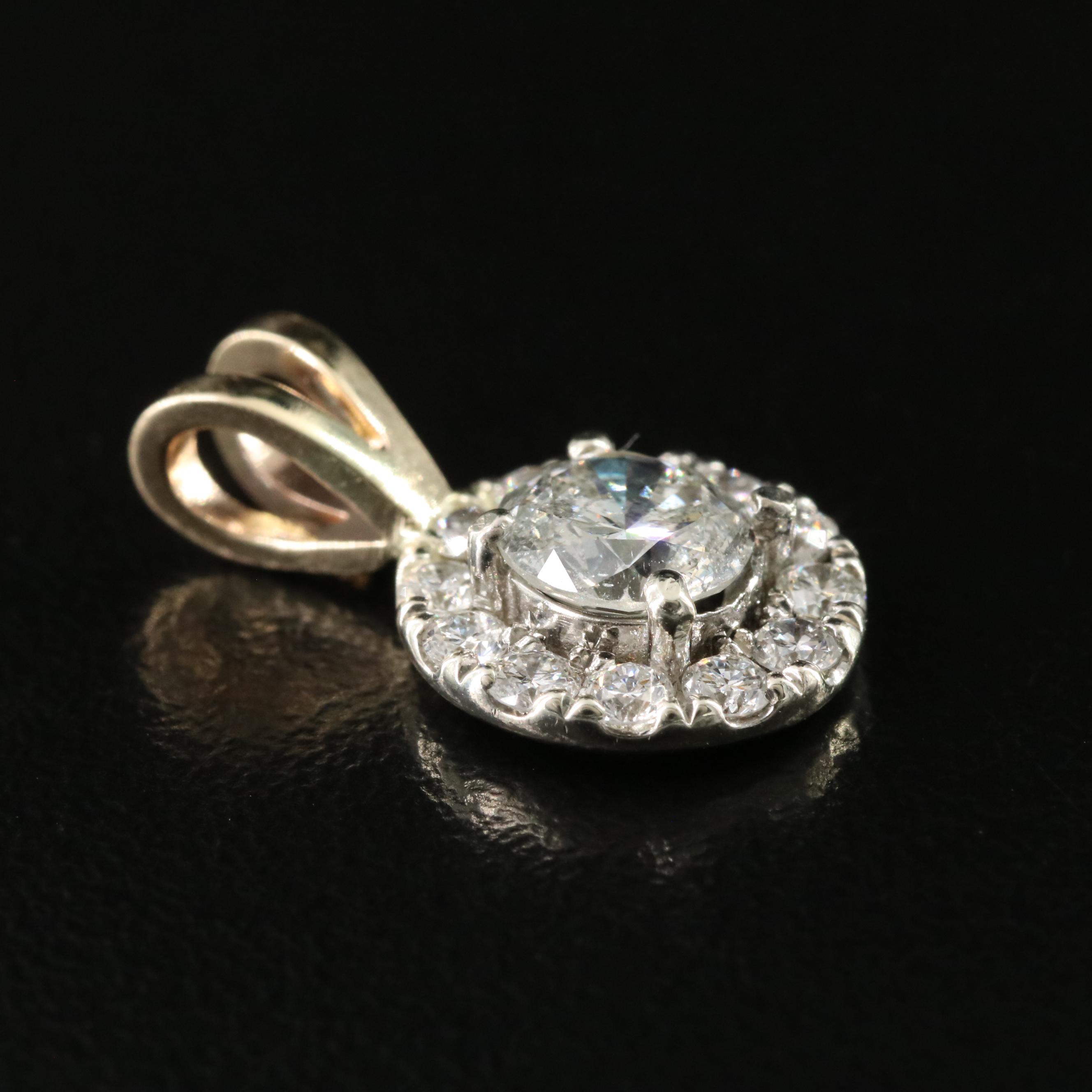 14K and 10K 1.04 CTW Diamond Pendant with Lab Grown Diamonds