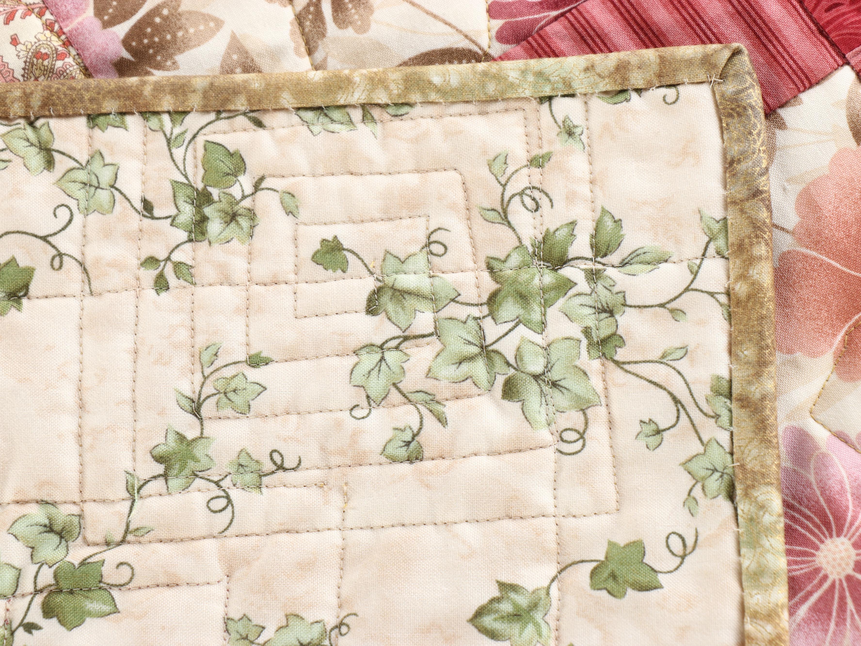 Hand-Pieced Decorator Fabric Lap Quilts