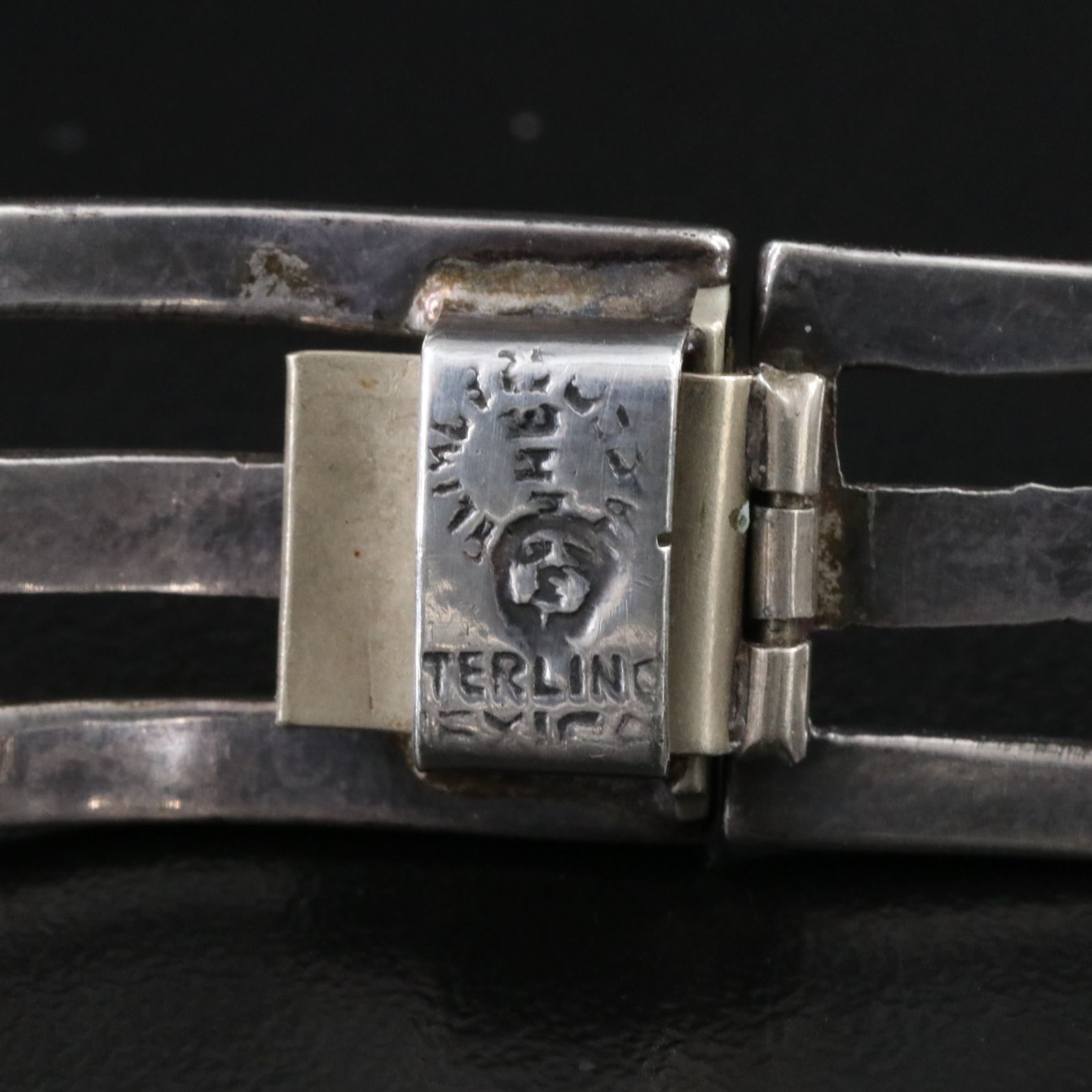 Taxco Mexican Sterling Abalone Inlay Bracelet