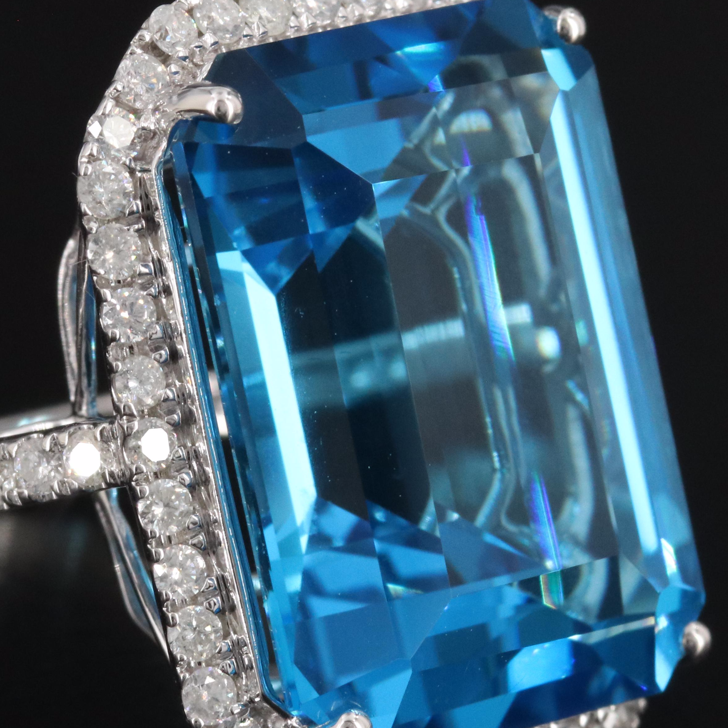14K 25.05 CT Topaz and Diamond Ring